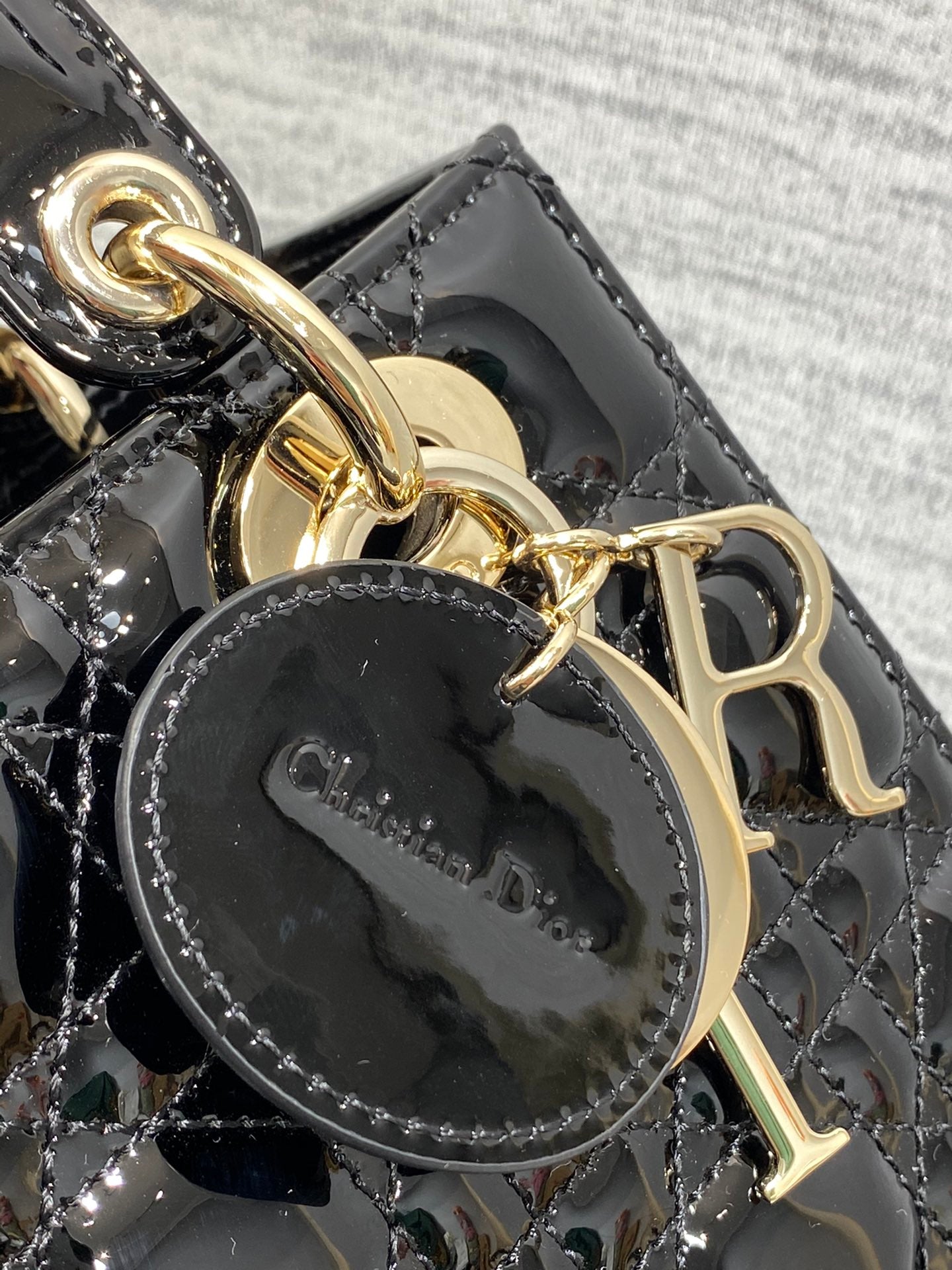 Lady Dior My ABCDior Bag - Black Cannage Lambskin with Gold-Finish Metal Charms