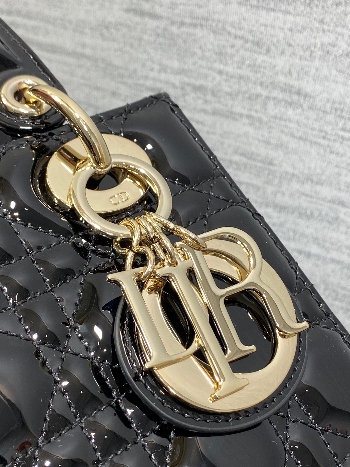 Lady Dior My ABCDior Bag - Black Cannage Lambskin with Gold-Finish Metal Charms