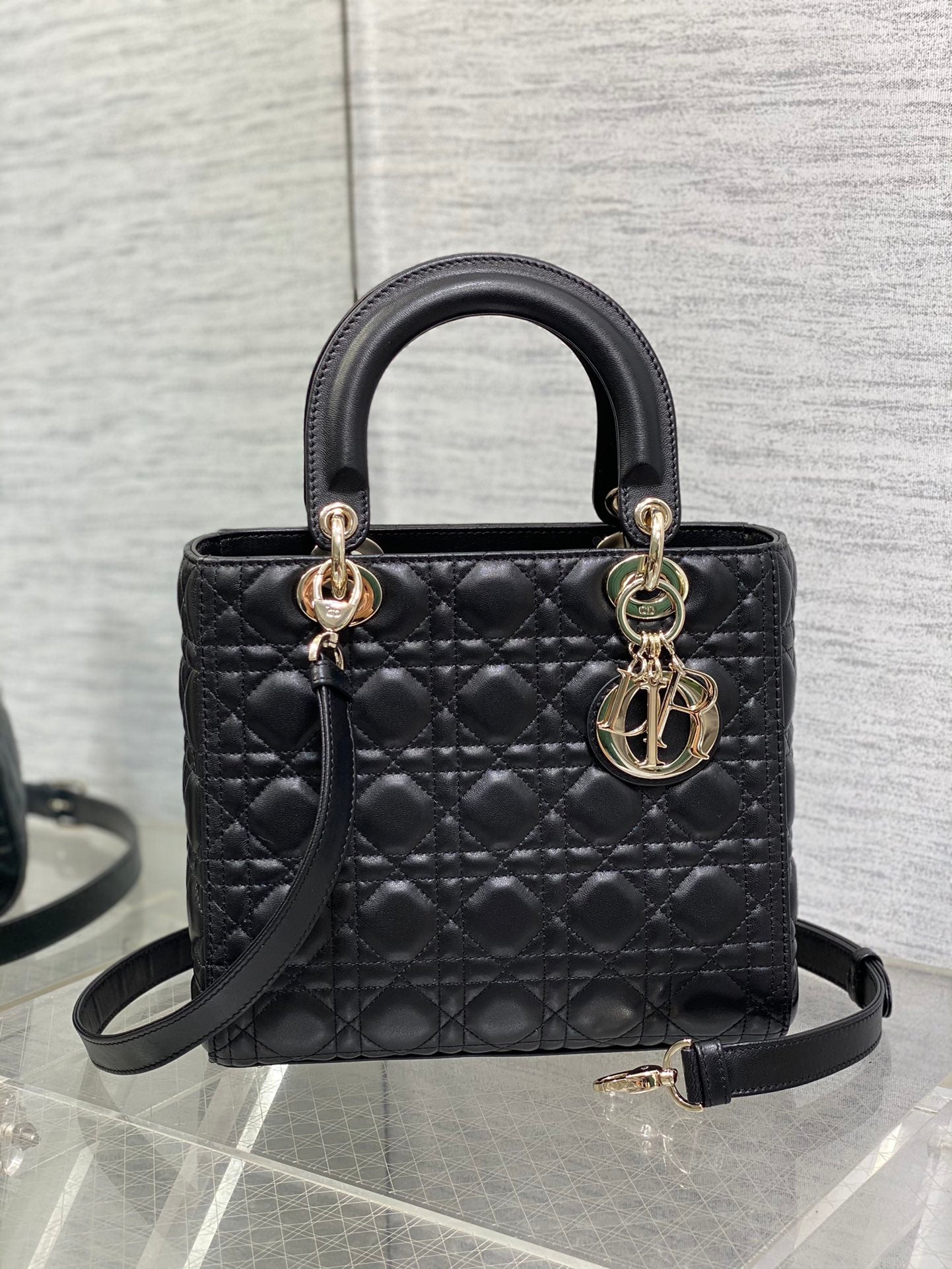 Lady Dior My ABCDior Small Bag - Black Cannage Lambskin with Gold-Finish Hardware