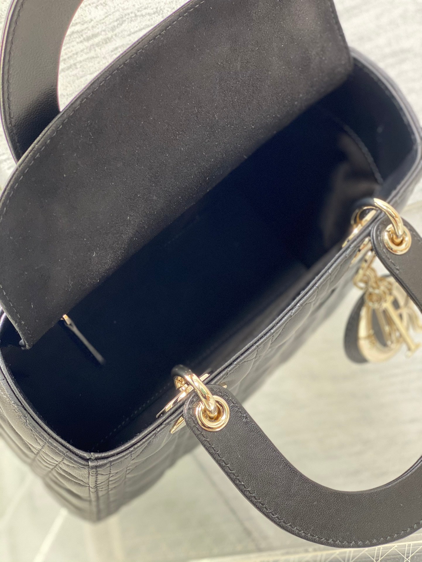Lady Dior My ABCDior Small Bag - Black Cannage Lambskin with Gold-Finish Hardware