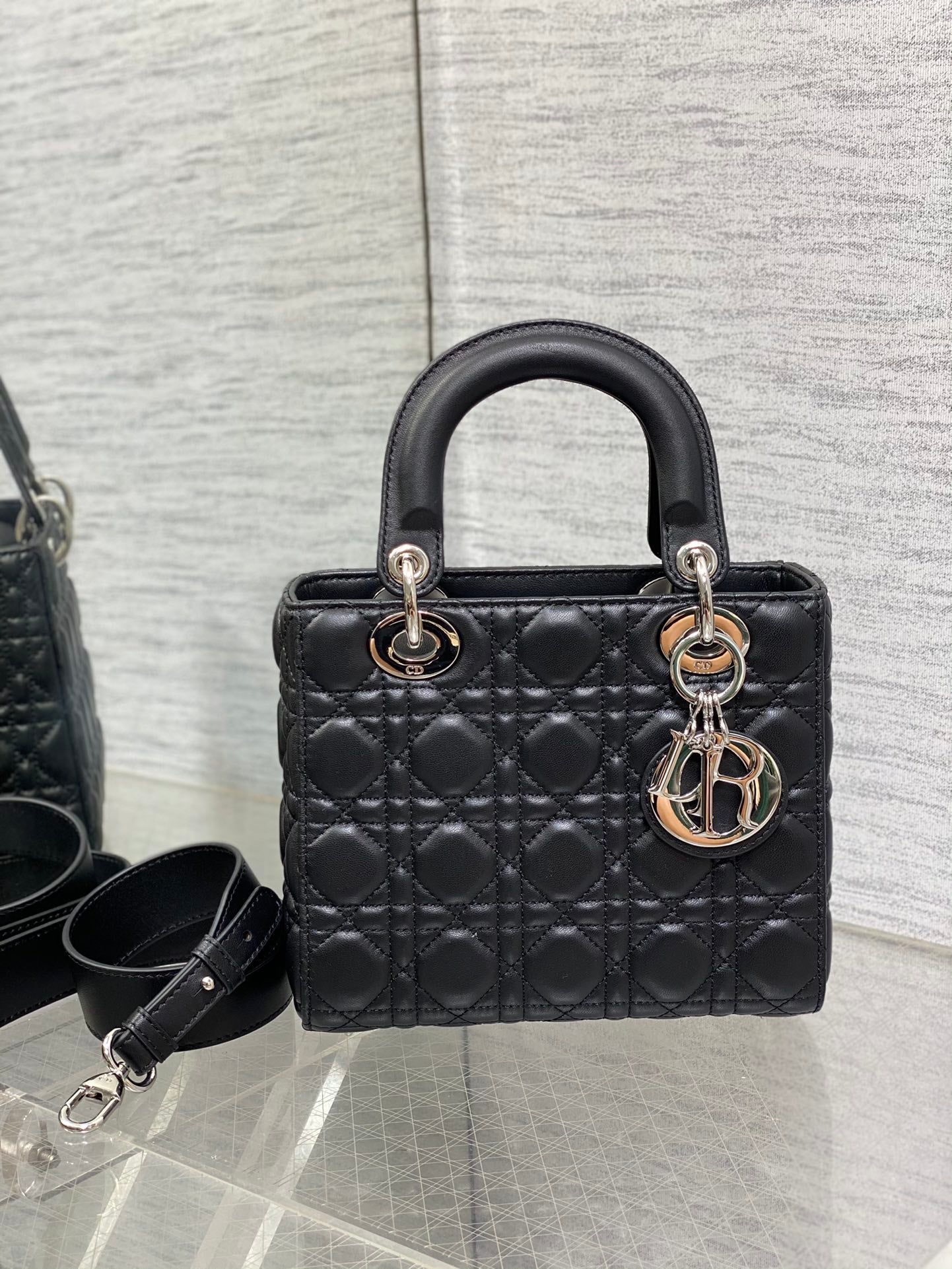 Christian Dior Small Lady My ABCDior Bag Black Cannage Lambskin