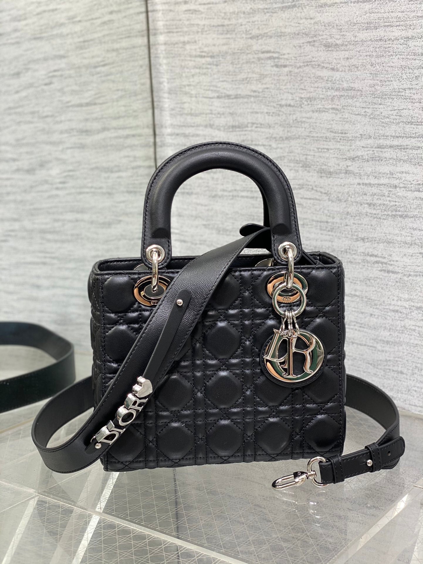 Christian Dior Small Lady My ABCDior Bag Black Cannage Lambskin