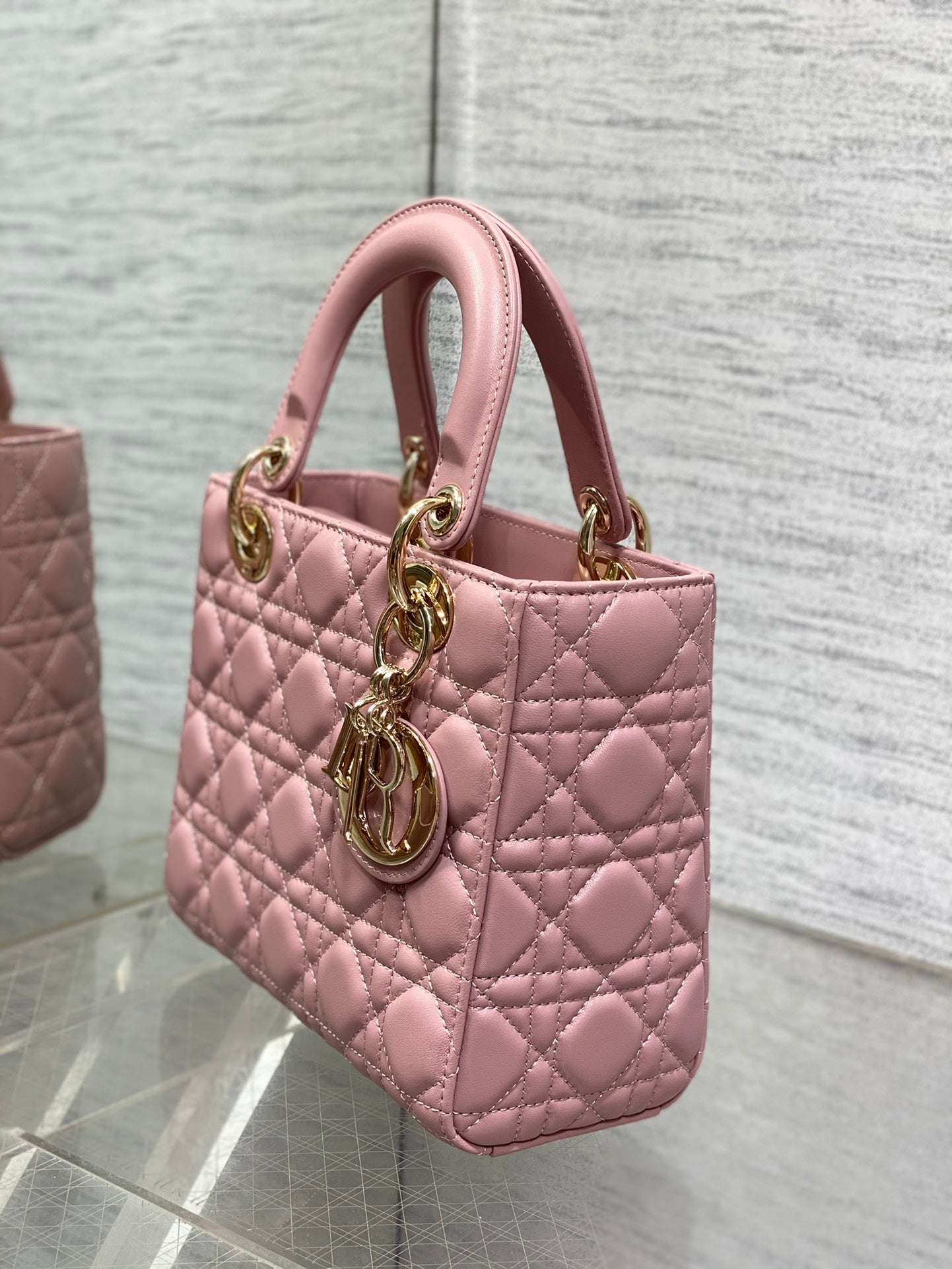 Christian Dior My ABCDior Lady Dior Bag Small Pink Cannage Lambskin