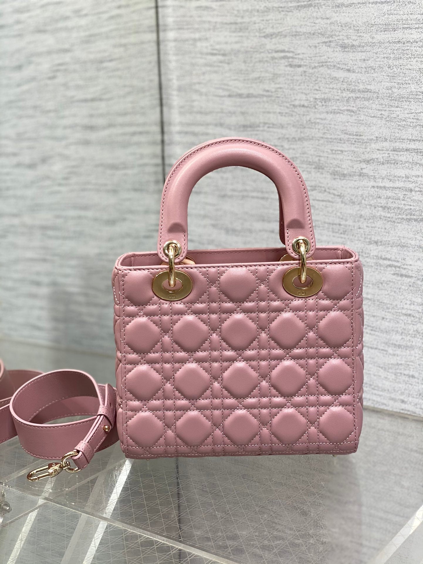 Lady Dior My ABCDior Small Bag - Pink Cannage Lambskin