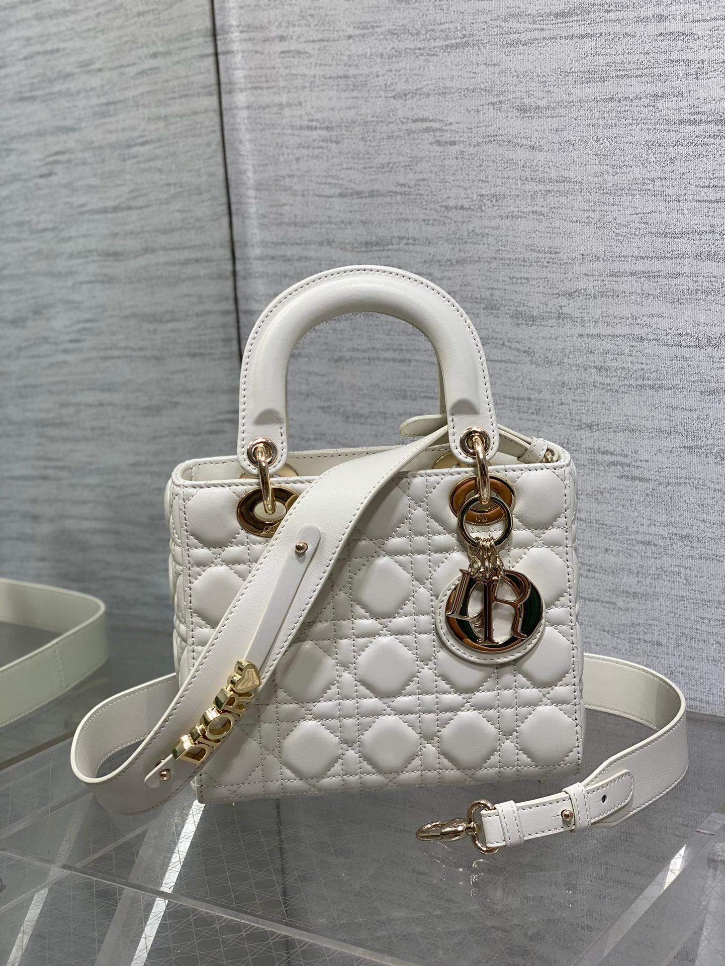 Lady Dior My ABCDior Small Bag in White Cannage Lambskin