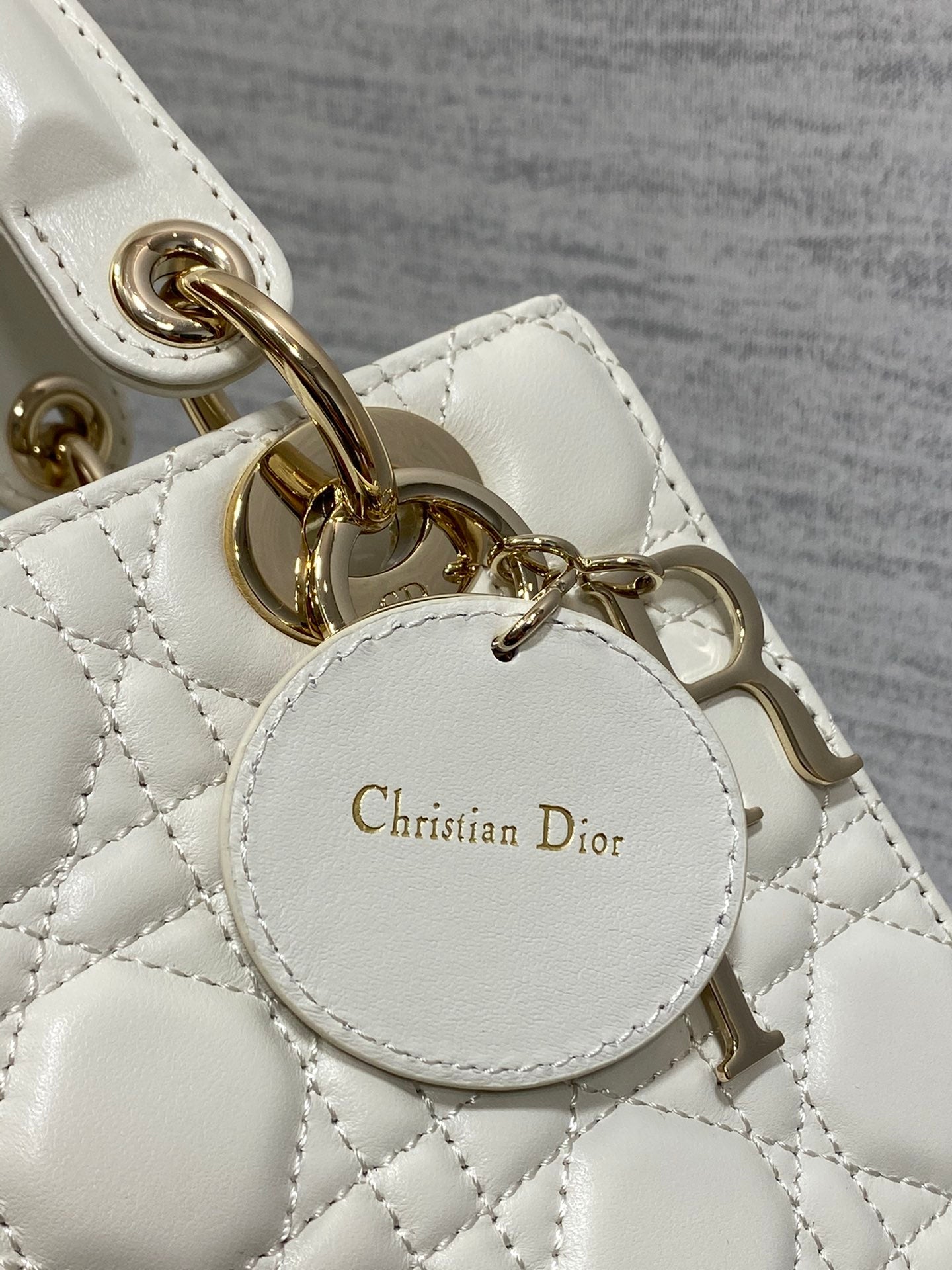 Christian Dior Lady Dior My ABCDior Bag - White Cannage Lambskin