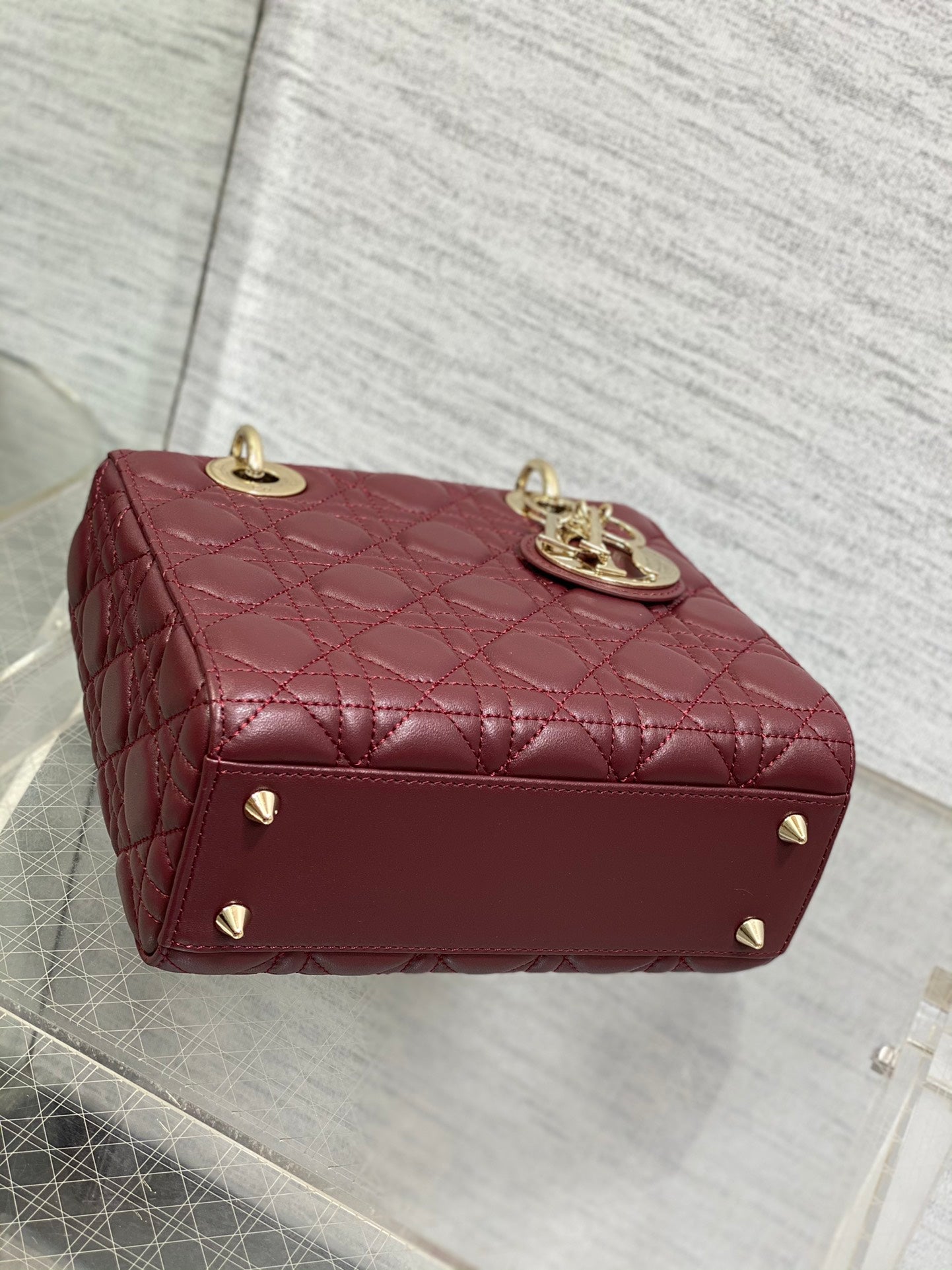 Christian Dior Small Lady Dior My ABCDior Bag - Burgundy Lambskin Cannage