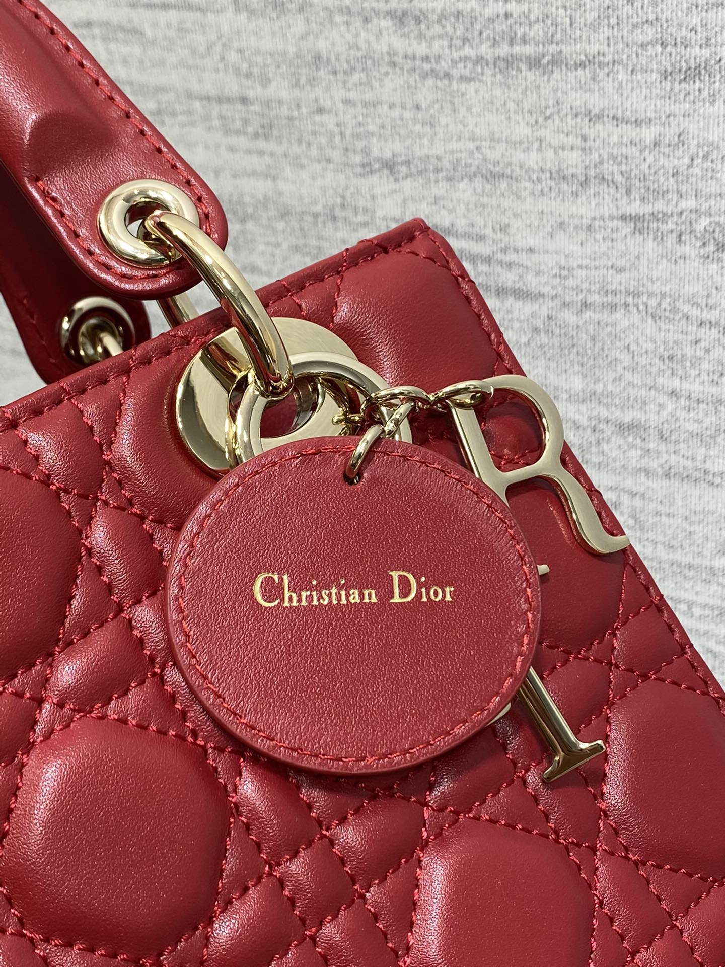 Christian Dior Small Lady Dior My ABCDior Bag - Red Cannage Lambskin