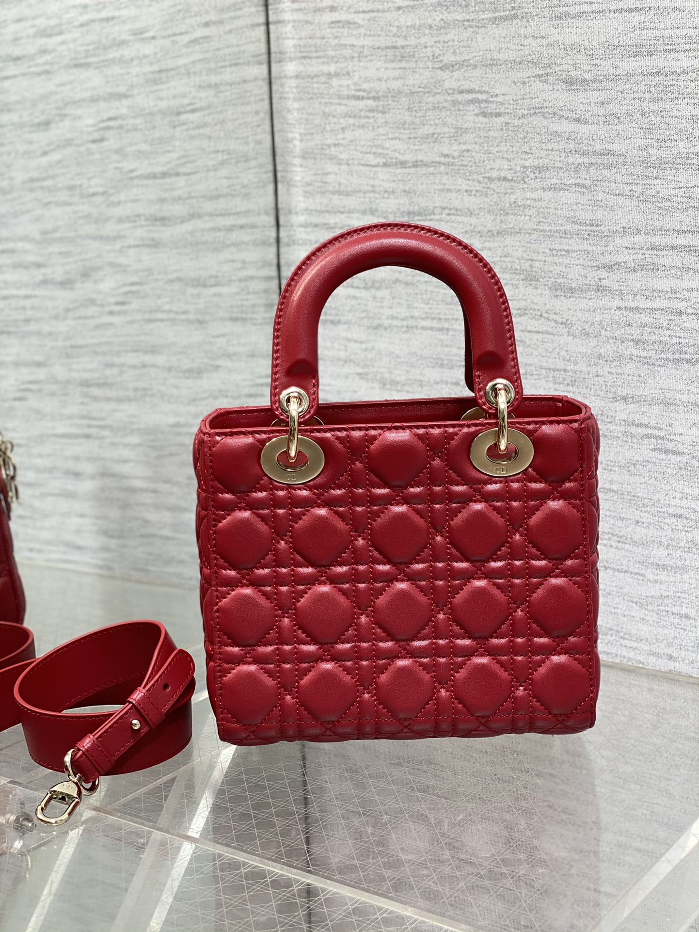 Lady Dior My ABCDior Bag - Red Cannage Lambskin Small Handbag