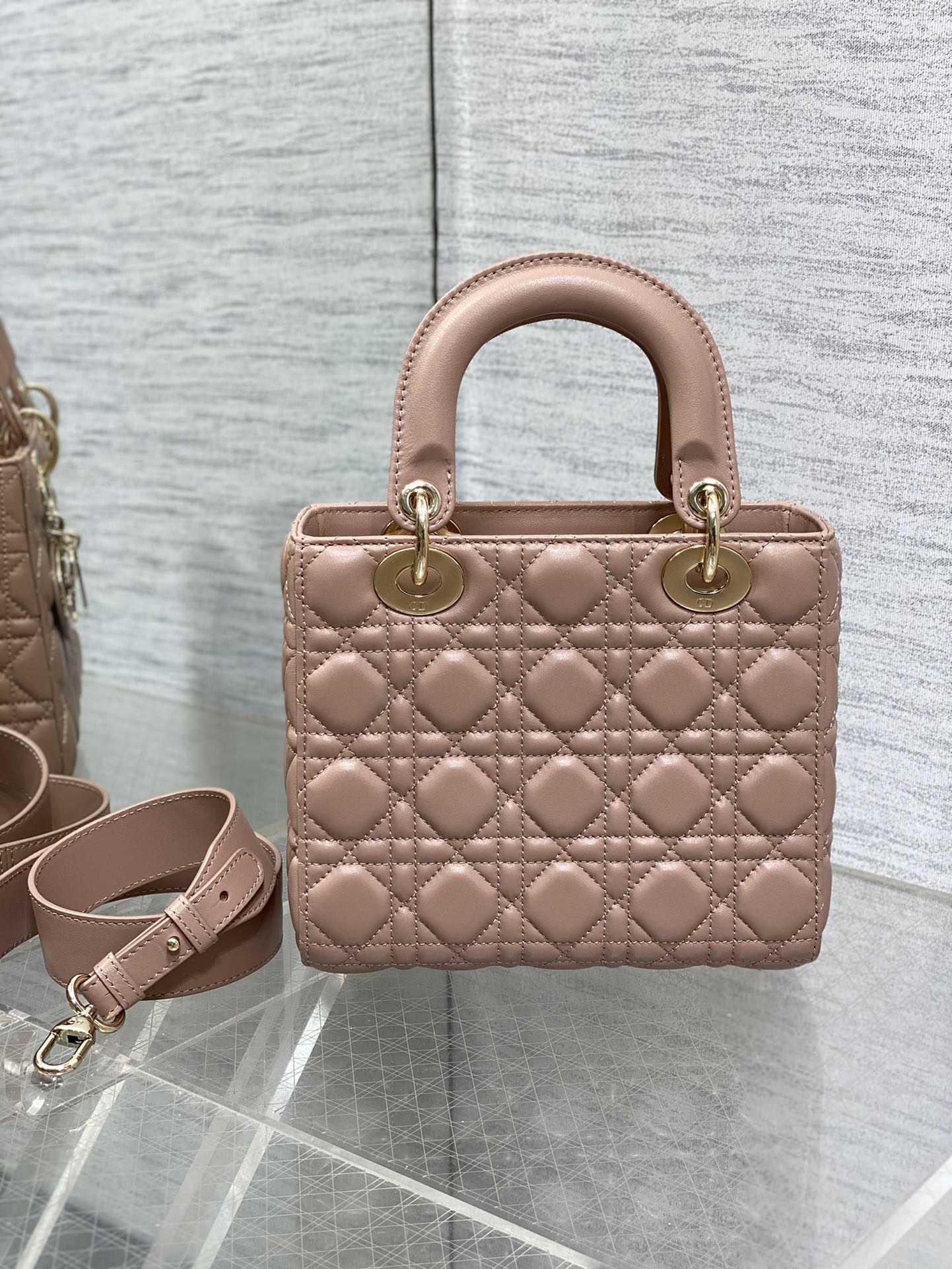 Lady Dior My ABCDior Small Bag in Pink Cannage Lambskin