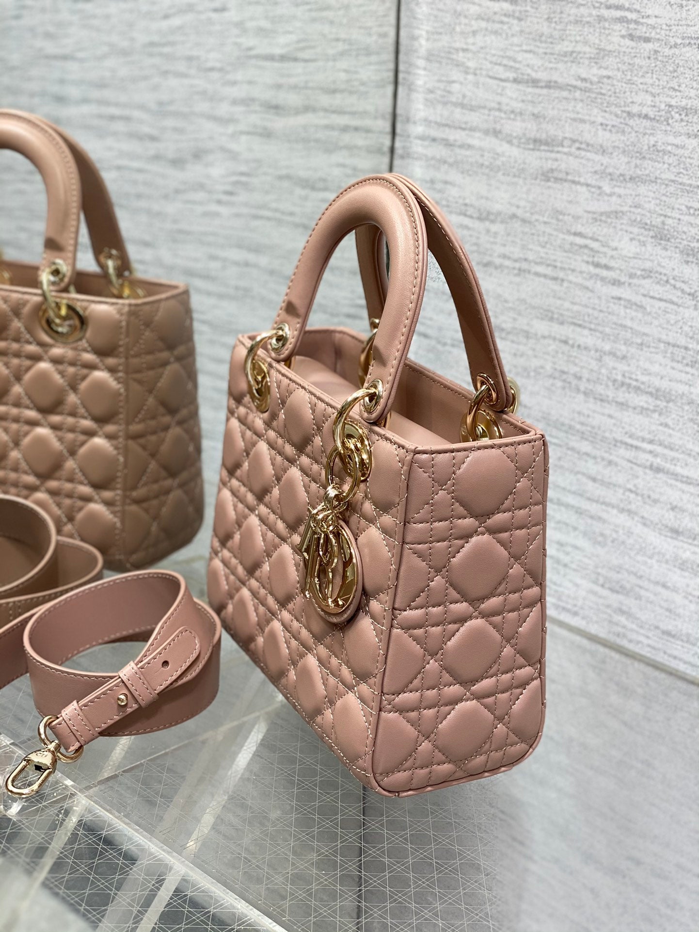 Lady Dior My ABCDior Small Bag in Pink Cannage Lambskin