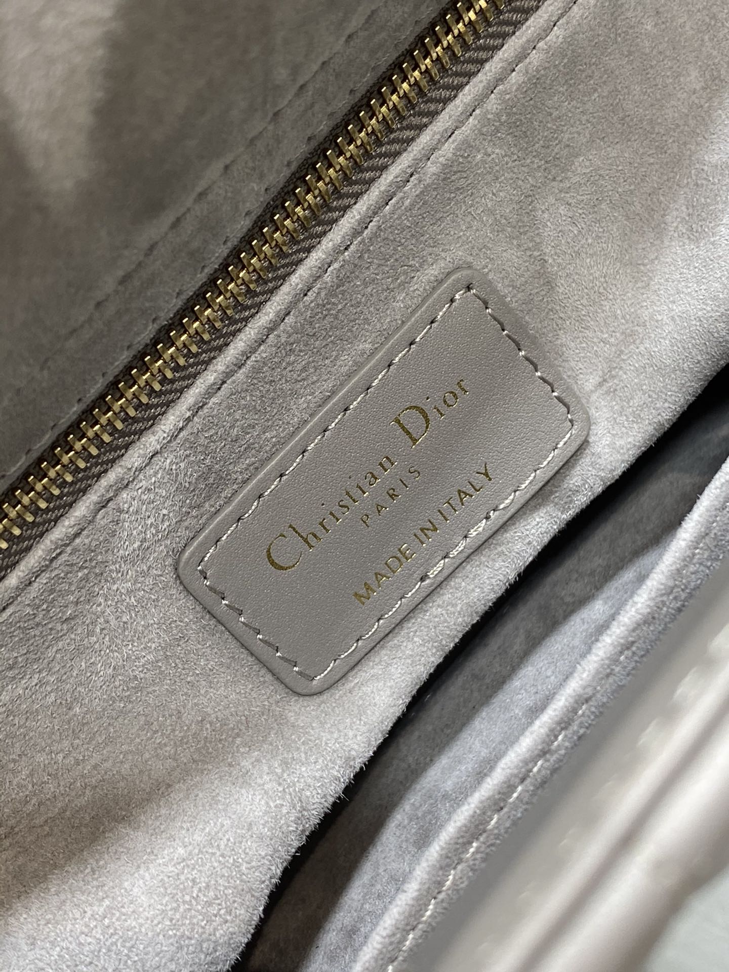 Christian Dior Lady Dior My ABCDior Bag - Grey Cannage Lambskin with Gold-Finish Metal Hardware