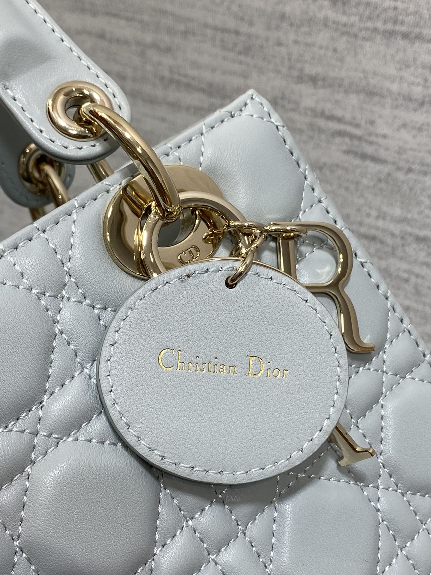 Dior Small Lady Dior My ABCDior Bag Cloud Blue Cannage Lambskin