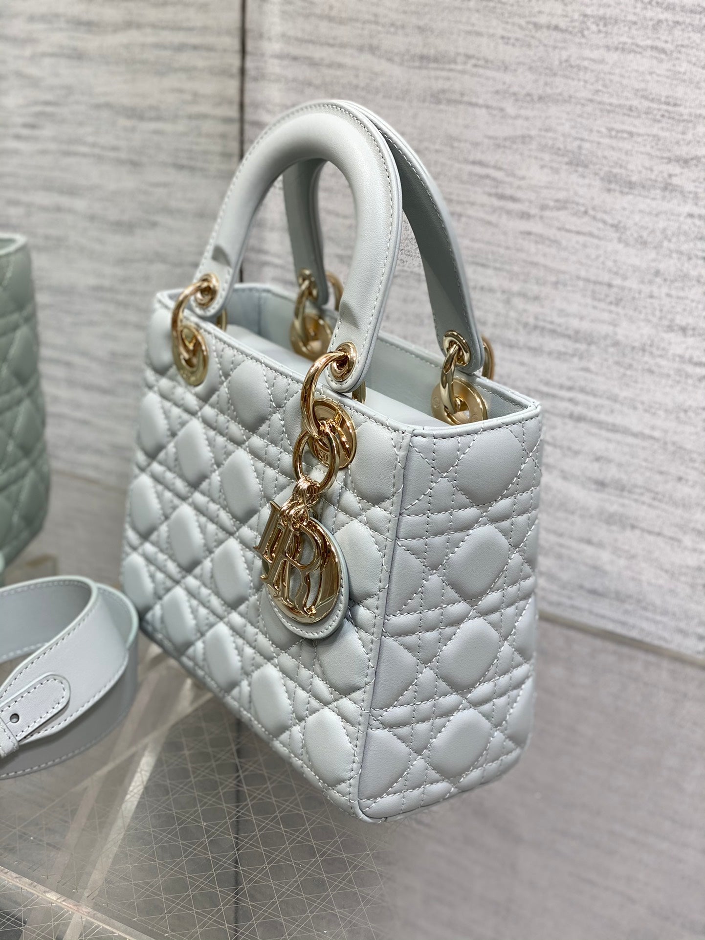 Christian Dior Small Lady My ABCDior Bag Cloud Blue Cannage Lambskin