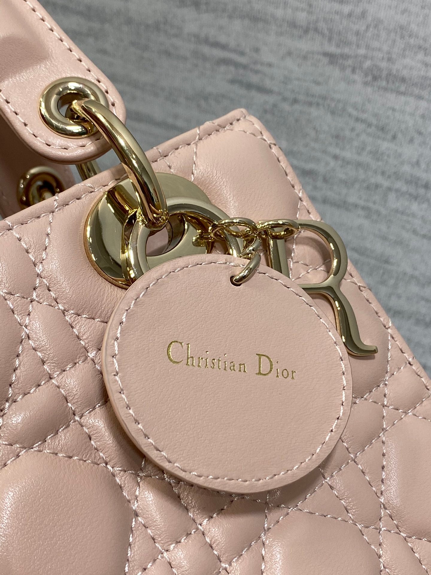 Lady Dior My ABCDior Bag - Blush Cannage Lambskin with Gold-Finish Charms