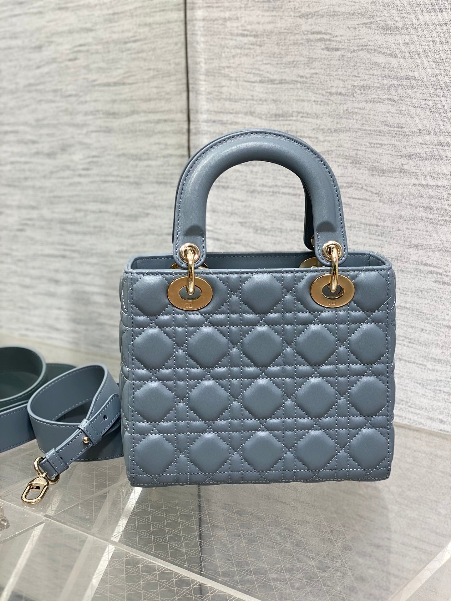 Lady Dior My ABCDior Small Bag - Cloud Blue Cannage Lambskin with Gold-Finish Hardware