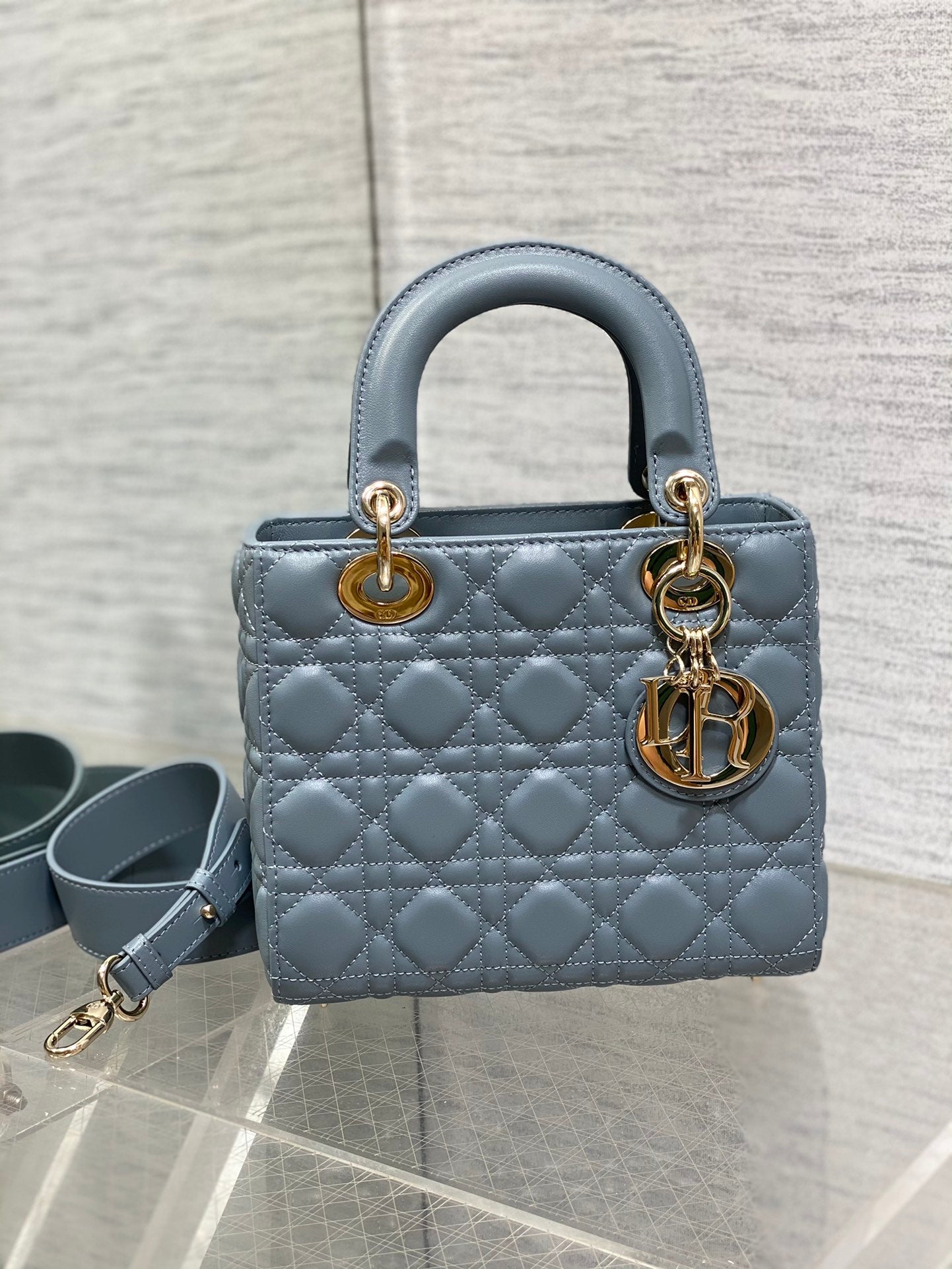 Lady Dior My ABCDior Bag in Cloud Blue Cannage Lambskin