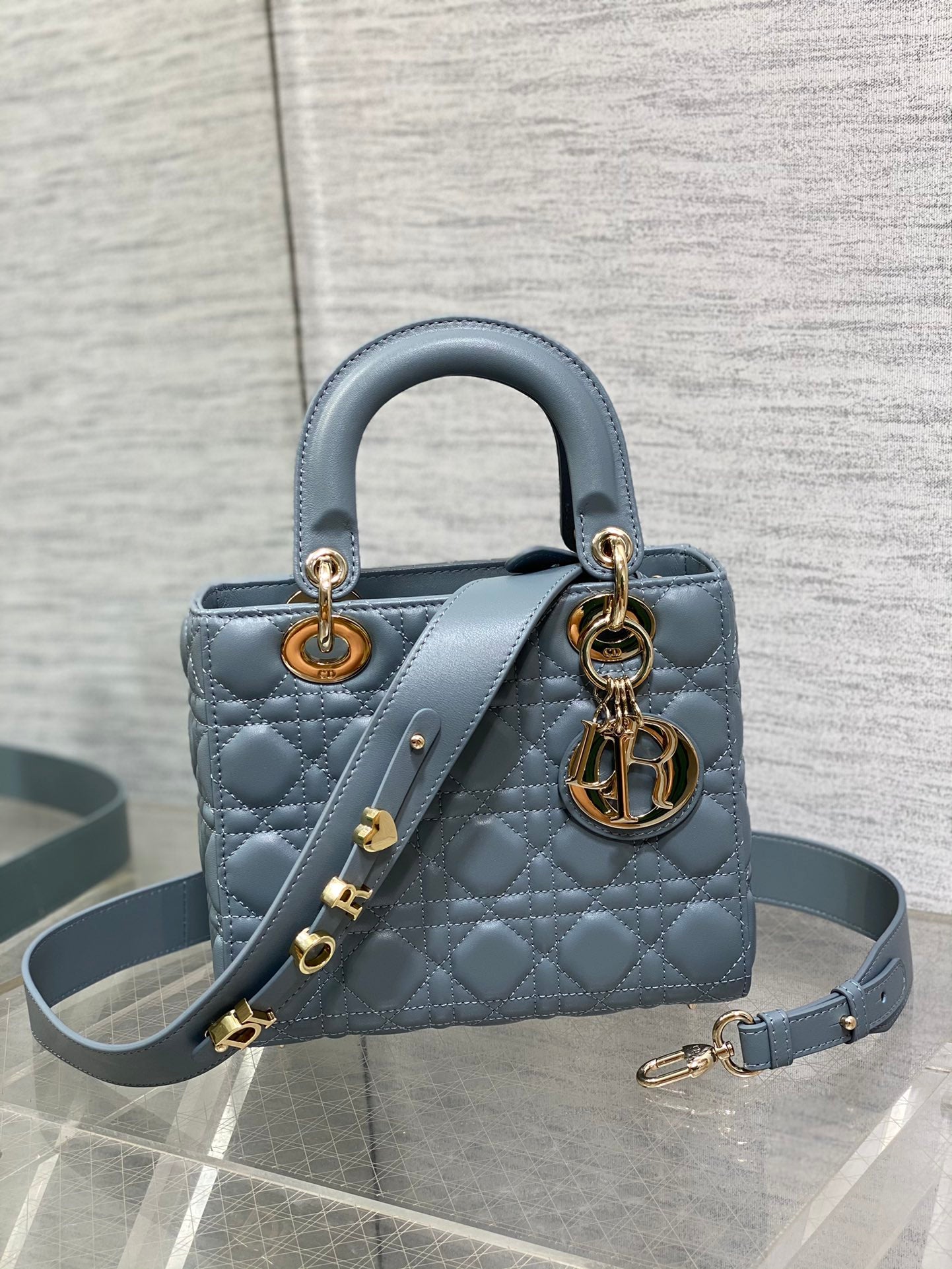 Lady Dior My ABCDior Small Bag - Cloud Blue Cannage Lambskin with Gold-Finish Hardware