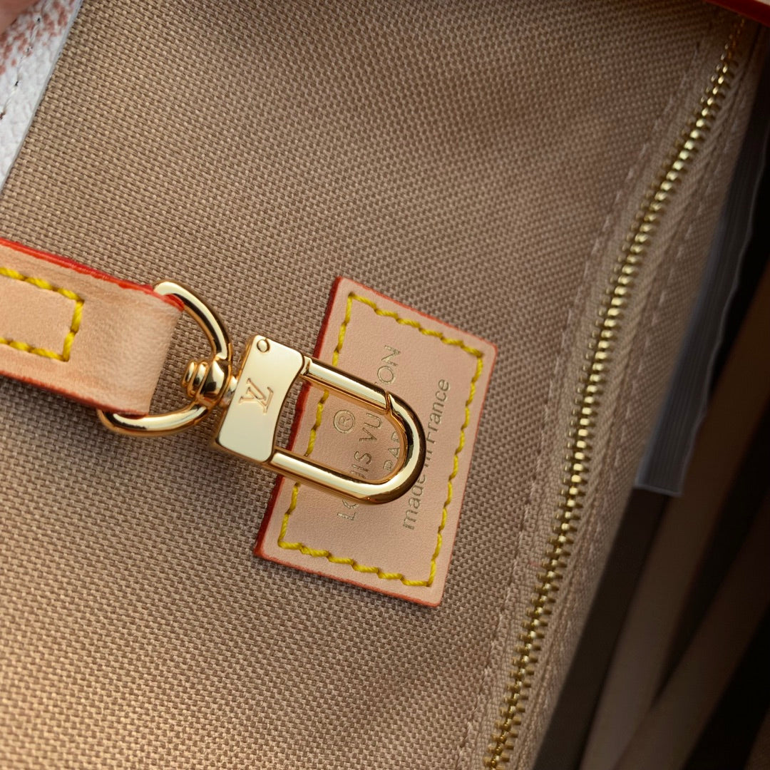 Louis Vuitton Onthego PM Tote Bag - Monogram Giant Bicolor Empreinte Leather - White/Pink