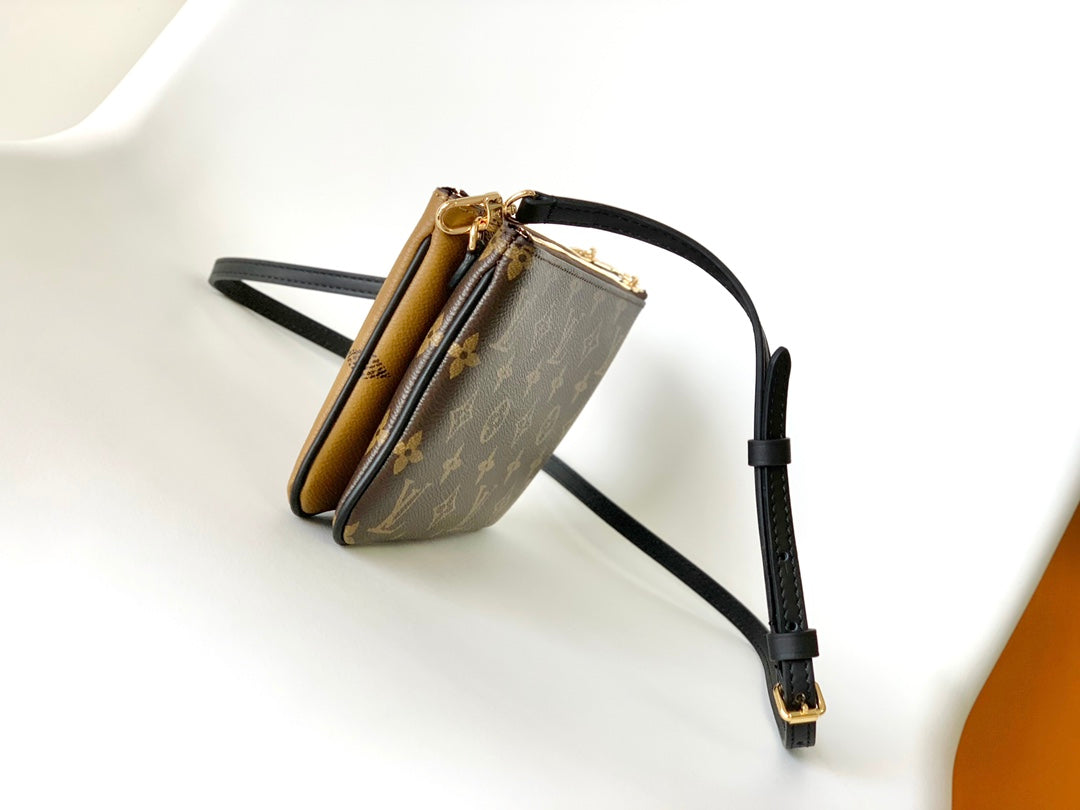 Louis Vuitton Giant Monogram Reverse Canvas Pochette Crossbody Bag - Tan/Black