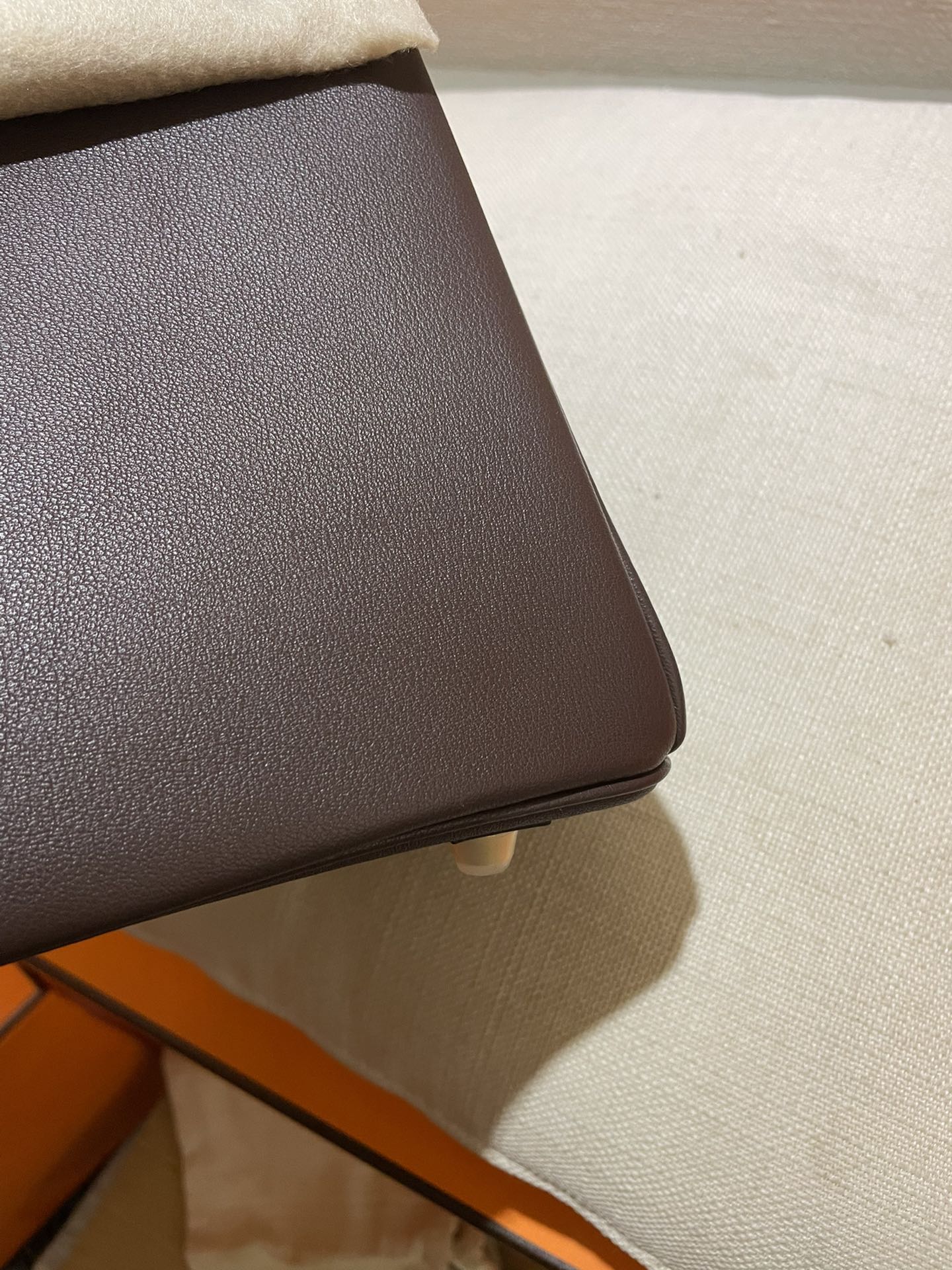 Elegant Dark Taupe Leather Top Handle Handbag with Silver-Tone Hardware