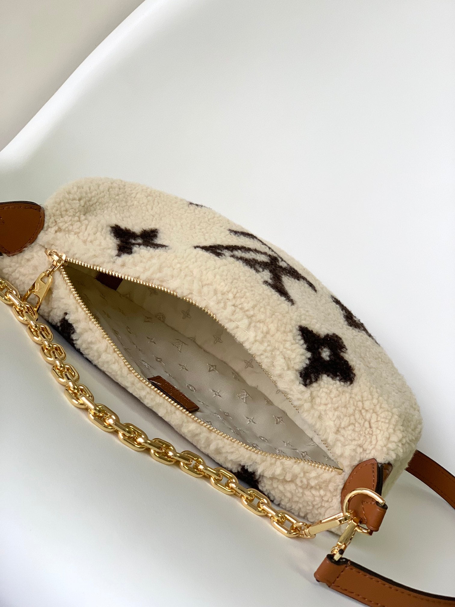 Louis Vuitton Monogram Shearling Loop Shoulder Bag