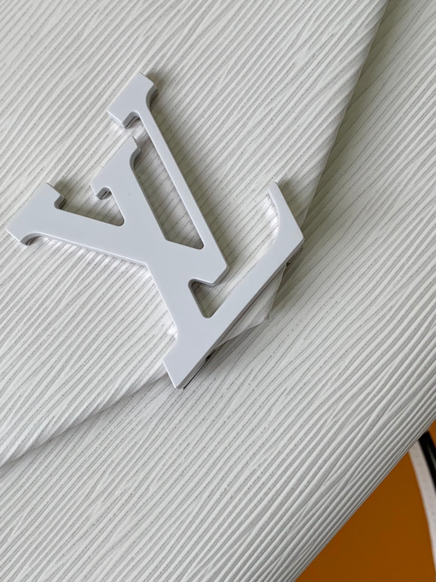 Louis Vuitton Mylockme BB White Grained Calfskin Shoulder Bag