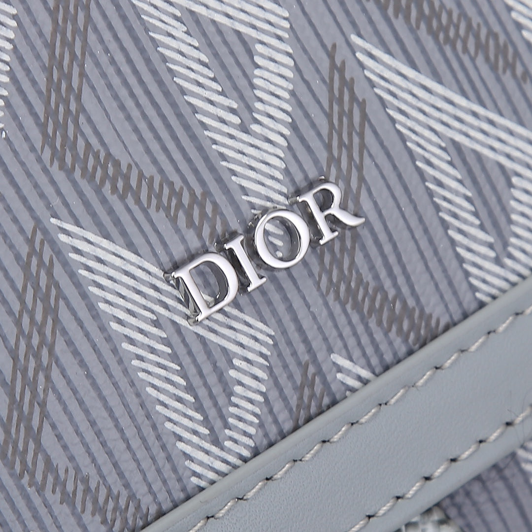 Dior Style CD Diamond Canvas Hit The Road Backpack - Grey Designer Travel Bag