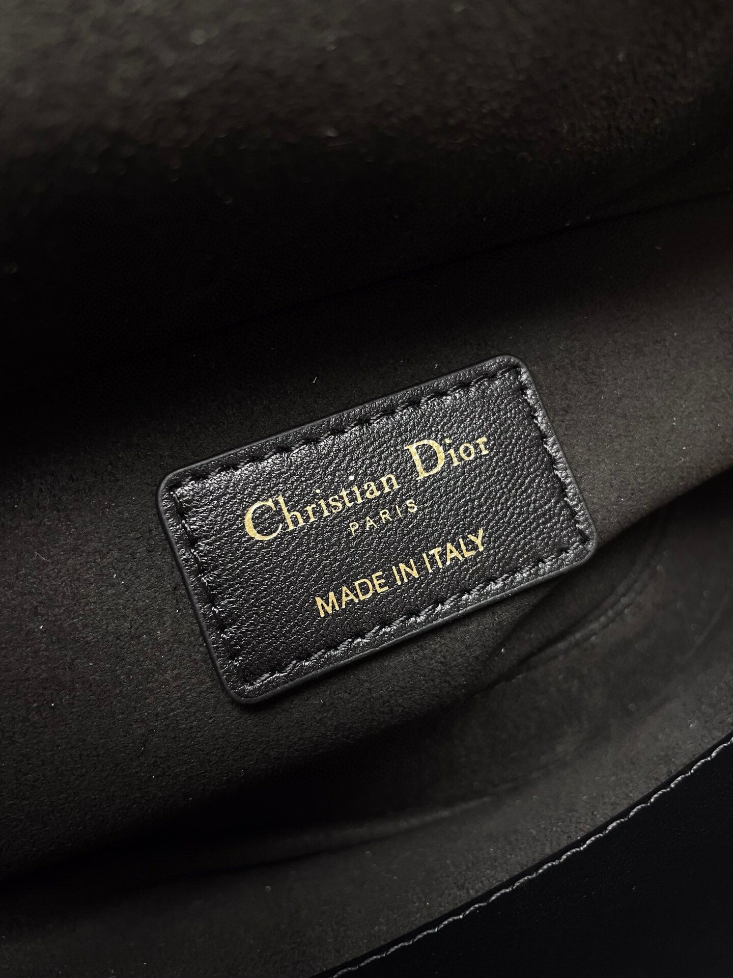 Christian Dior Lady D-Joy Bag - Black Cannage Lambskin with Gold-Finish Metal Charms