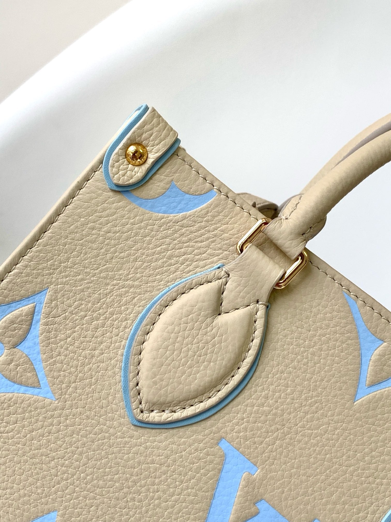 Louis Vuitton OnTheGo PM Monogram Empreinte Bicolor Leather Handbag - Cream/Blue
