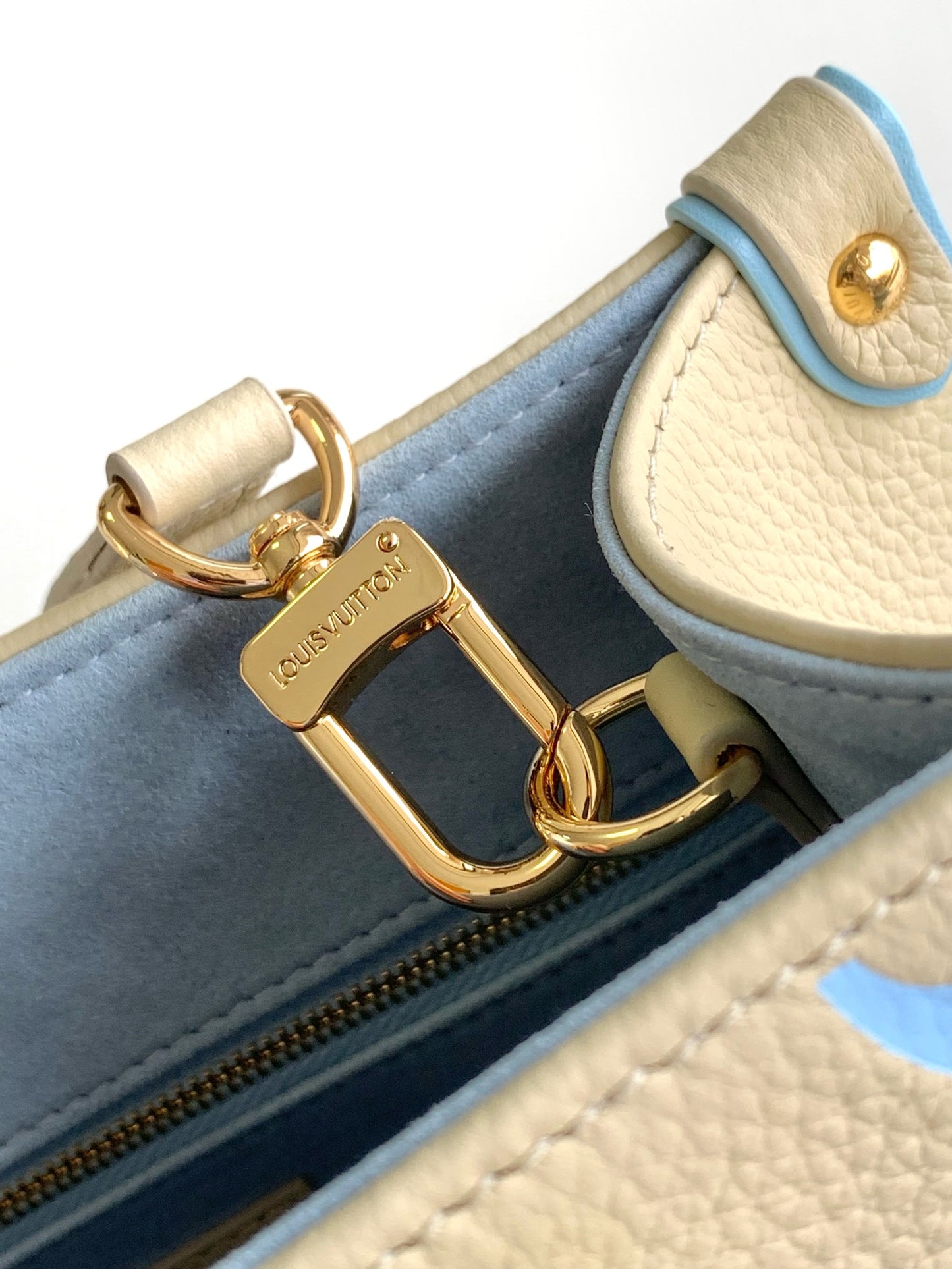 Louis Vuitton OnTheGo PM Monogram Empreinte Bicolor Leather Handbag - Cream/Blue