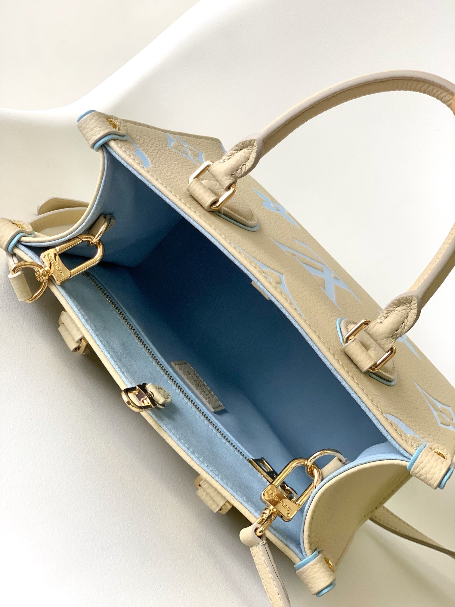 Louis Vuitton OnTheGo PM Monogram Empreinte Bicolor Leather Handbag - Cream/Blue