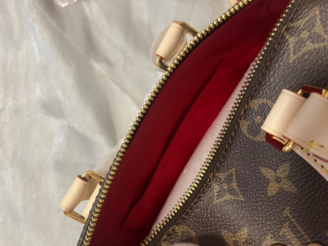 Louis Vuitton Nano Speedy Monogram Canvas Handbag with Adjustable Strap