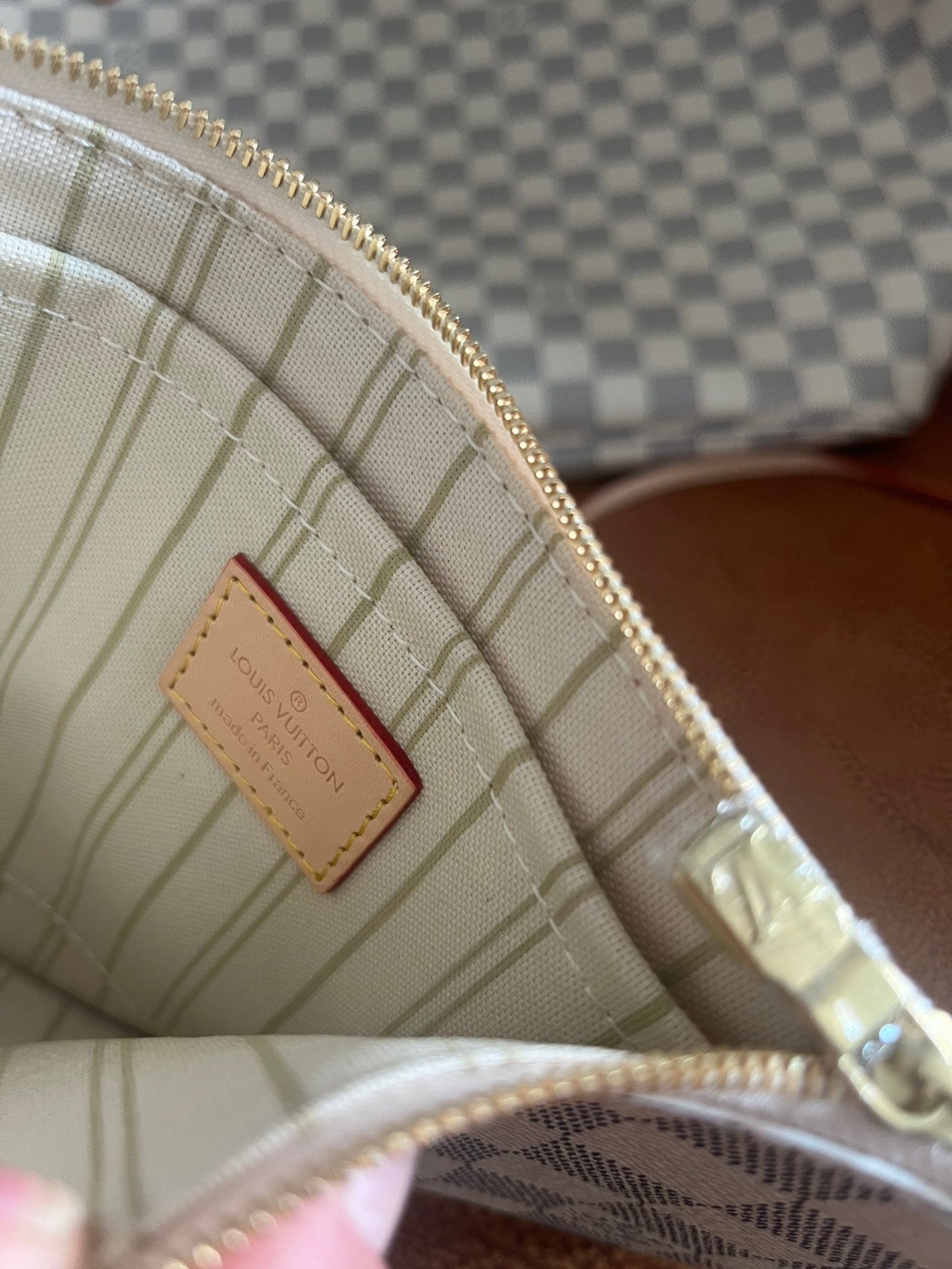 Louis Vuitton Neverfull MM Damier Azur Tote Bag with Pouch