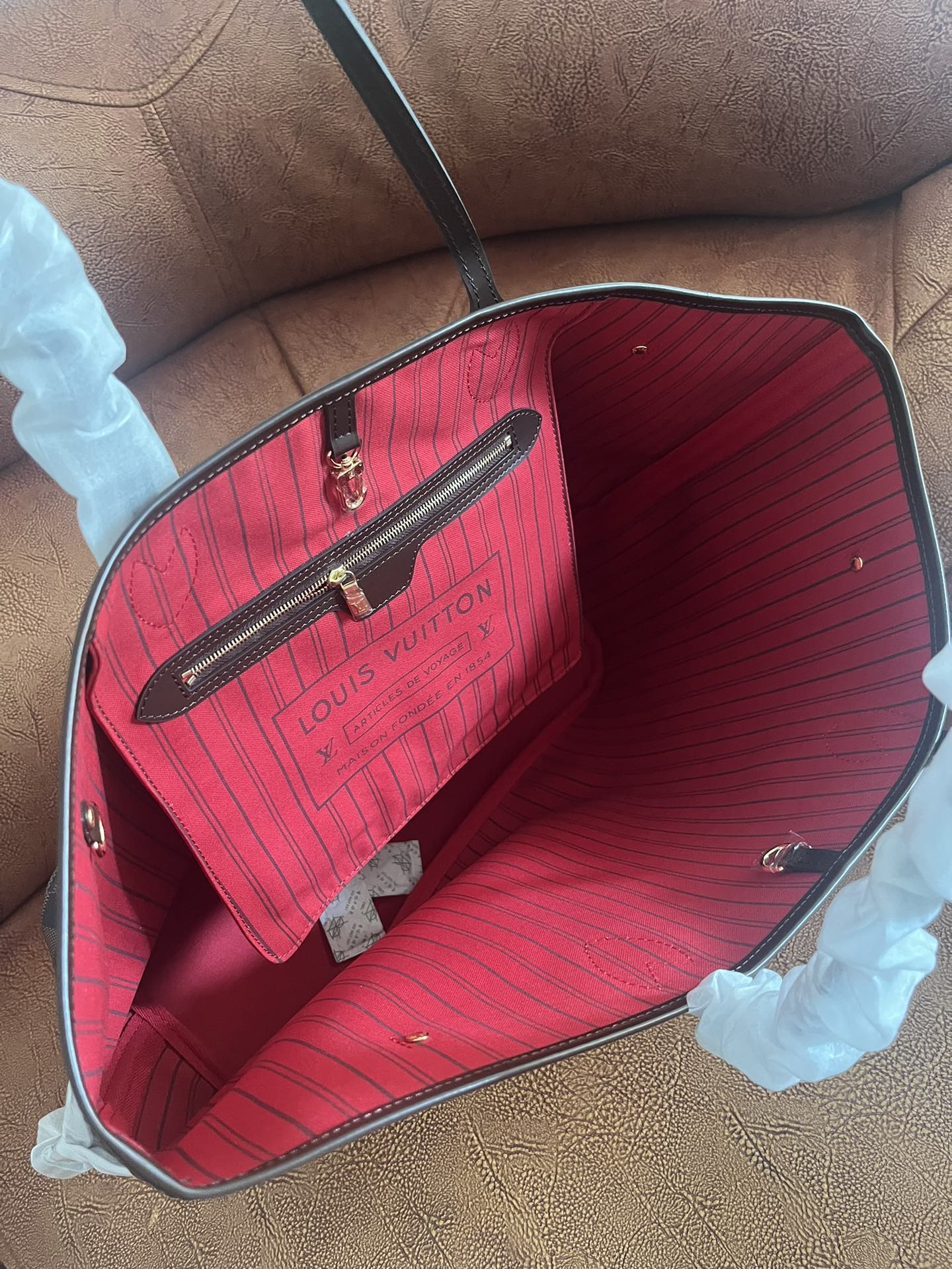 Classic Brown Checkerboard Pattern Large Tote Bag - Damier Ebene Style Shoulder Bag