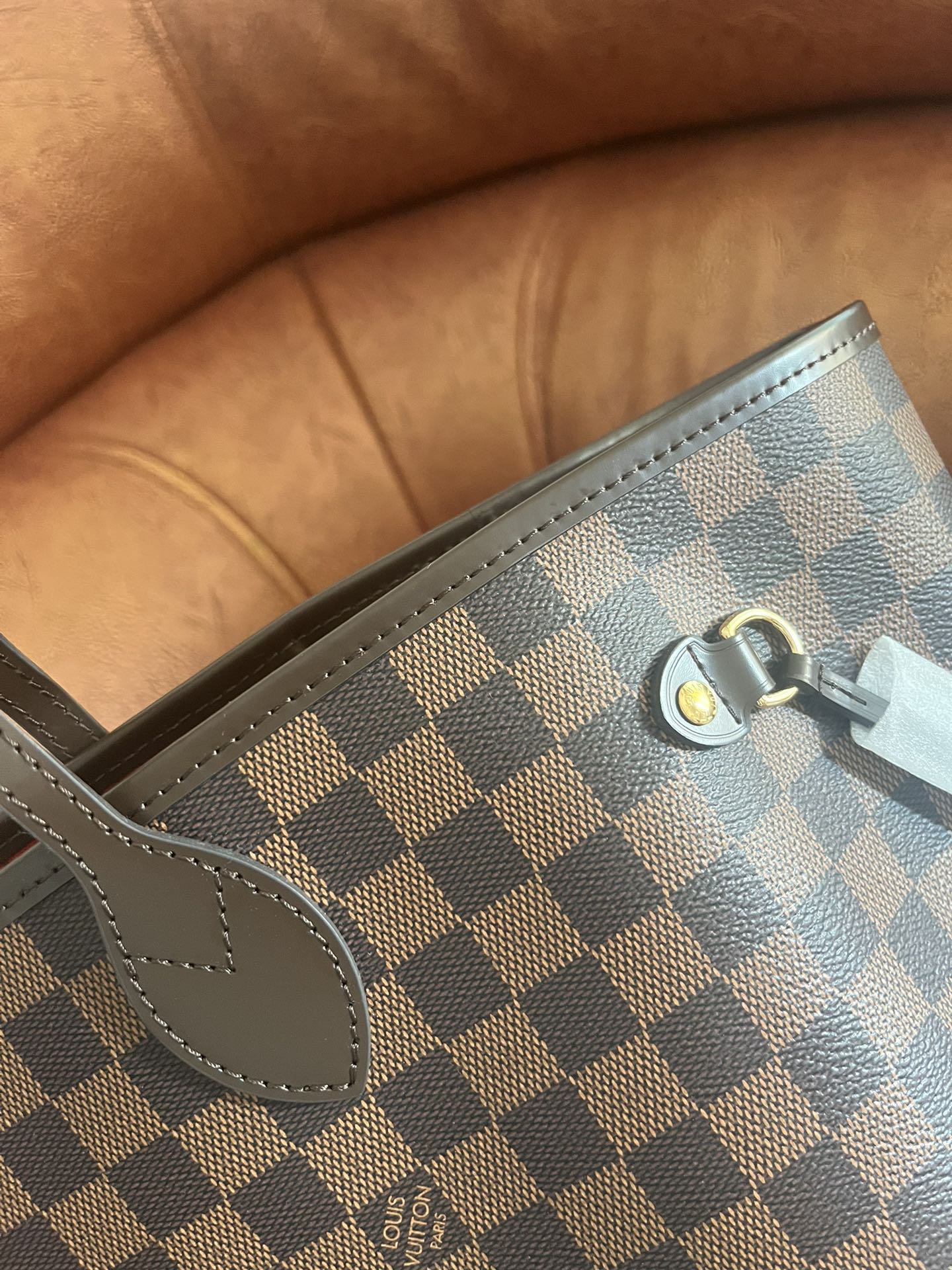 Classic Brown Checkerboard Pattern Large Tote Bag - Damier Ebene Style Shoulder Bag