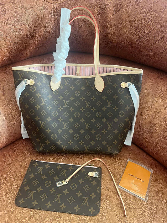 Louis Vuitton Monogram Neverfull MM Tote Bag with Detachable Pouch