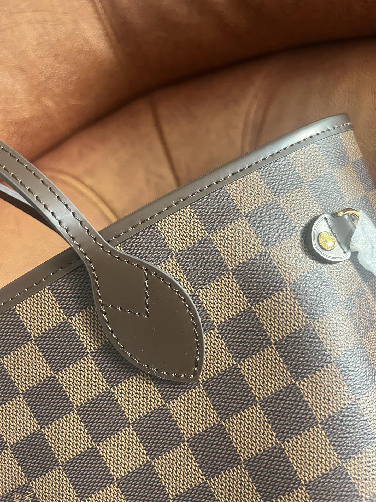 Classic Brown Checkered Tote Bag - Women's Large Canvas Shoulder Handbag