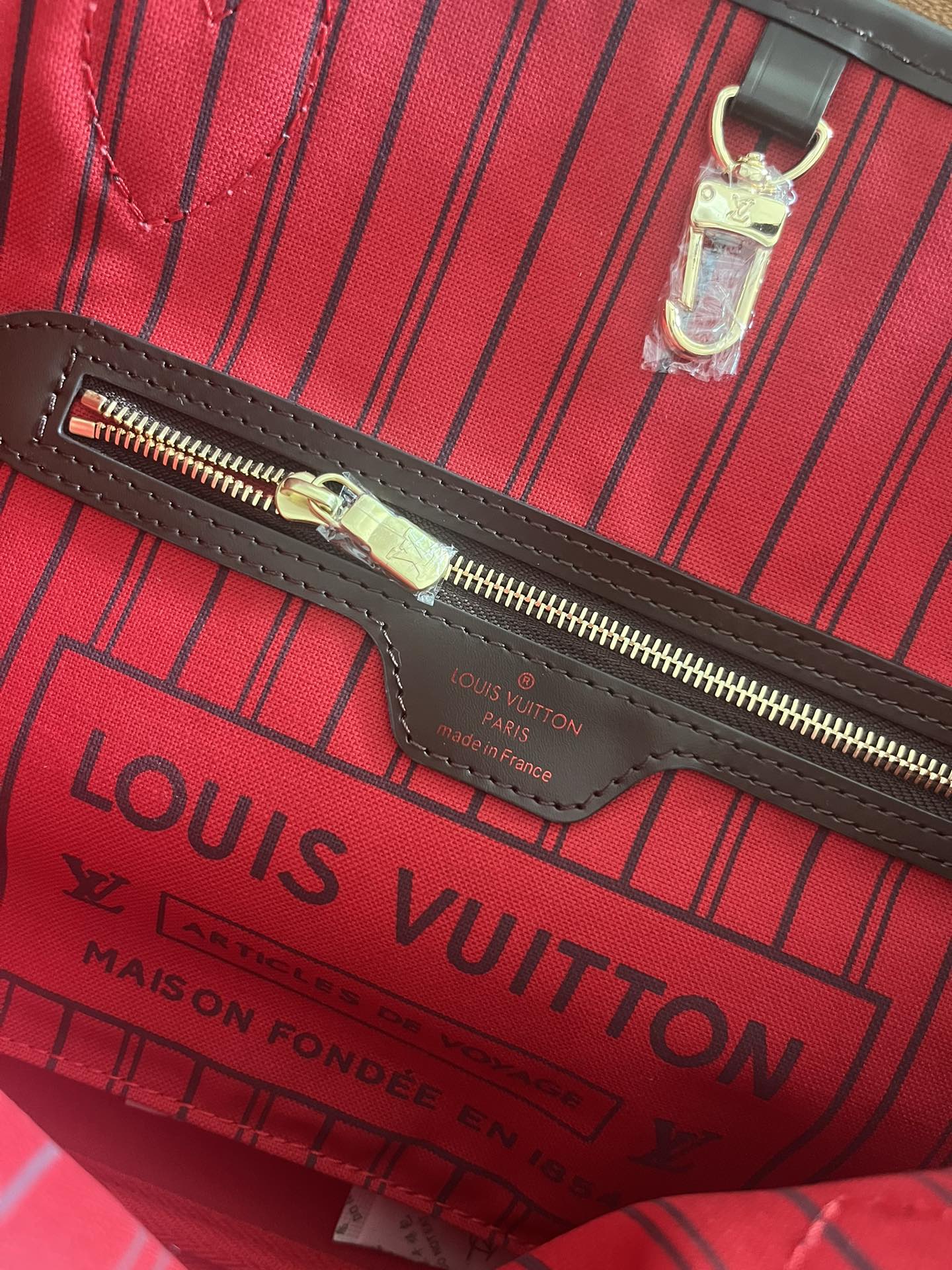 Louis Vuitton Neverfull MM Tote Bag Damier Ebene Canvas Brown