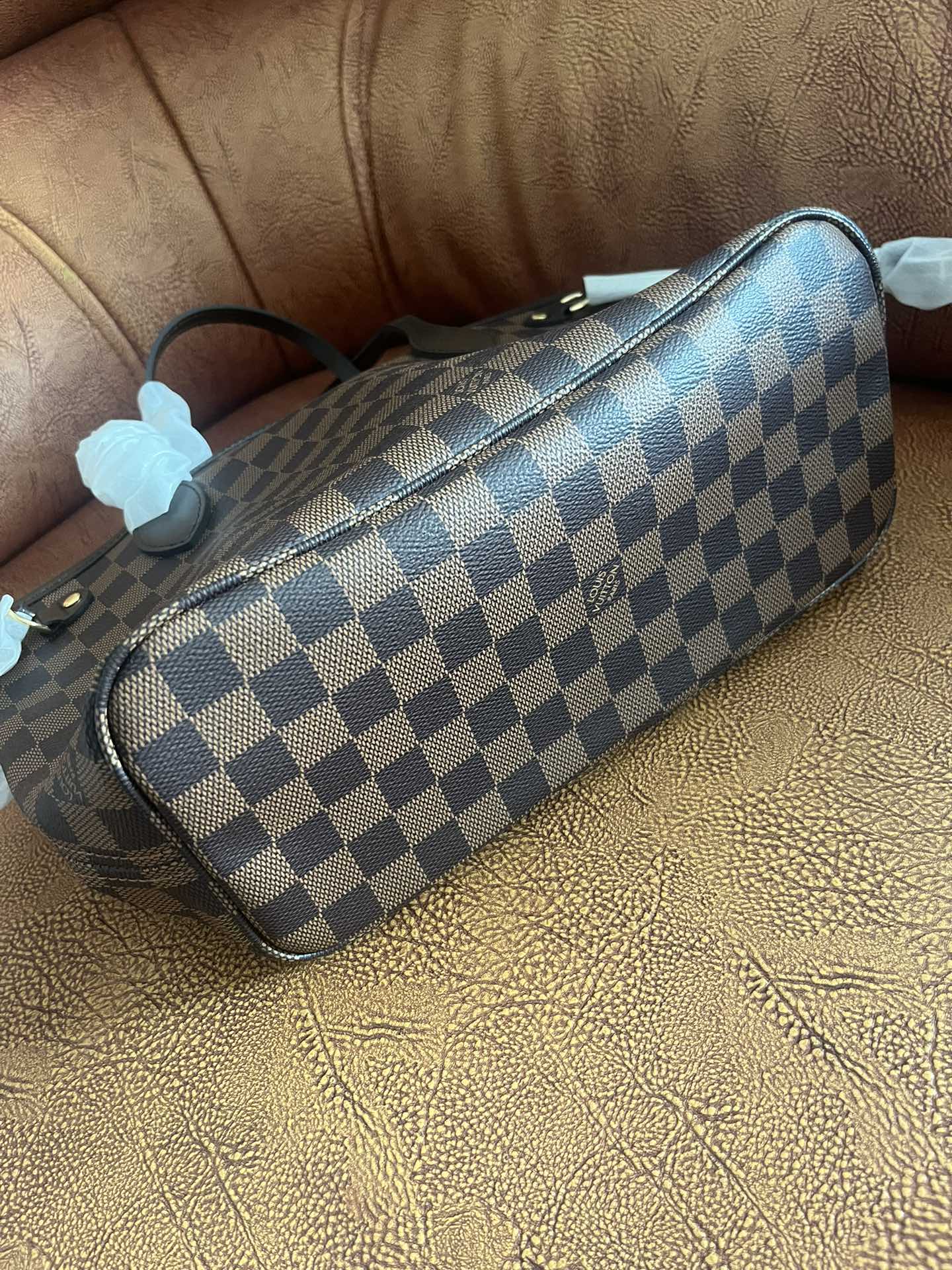 Louis Vuitton Neverfull MM Tote Bag Damier Ebene Canvas Brown