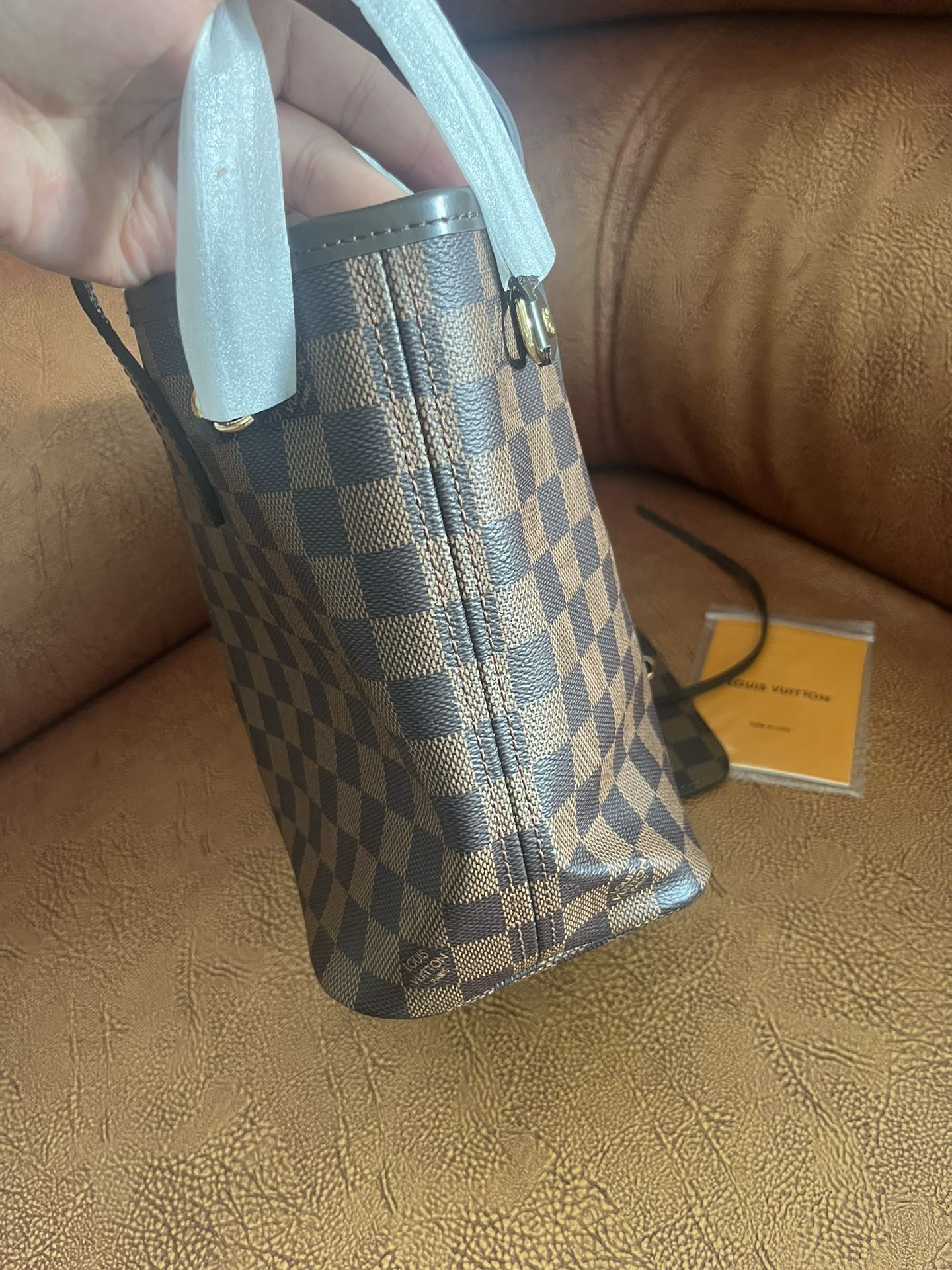 Louis Vuitton Neverfull MM Tote Bag Damier Ebene Canvas Brown