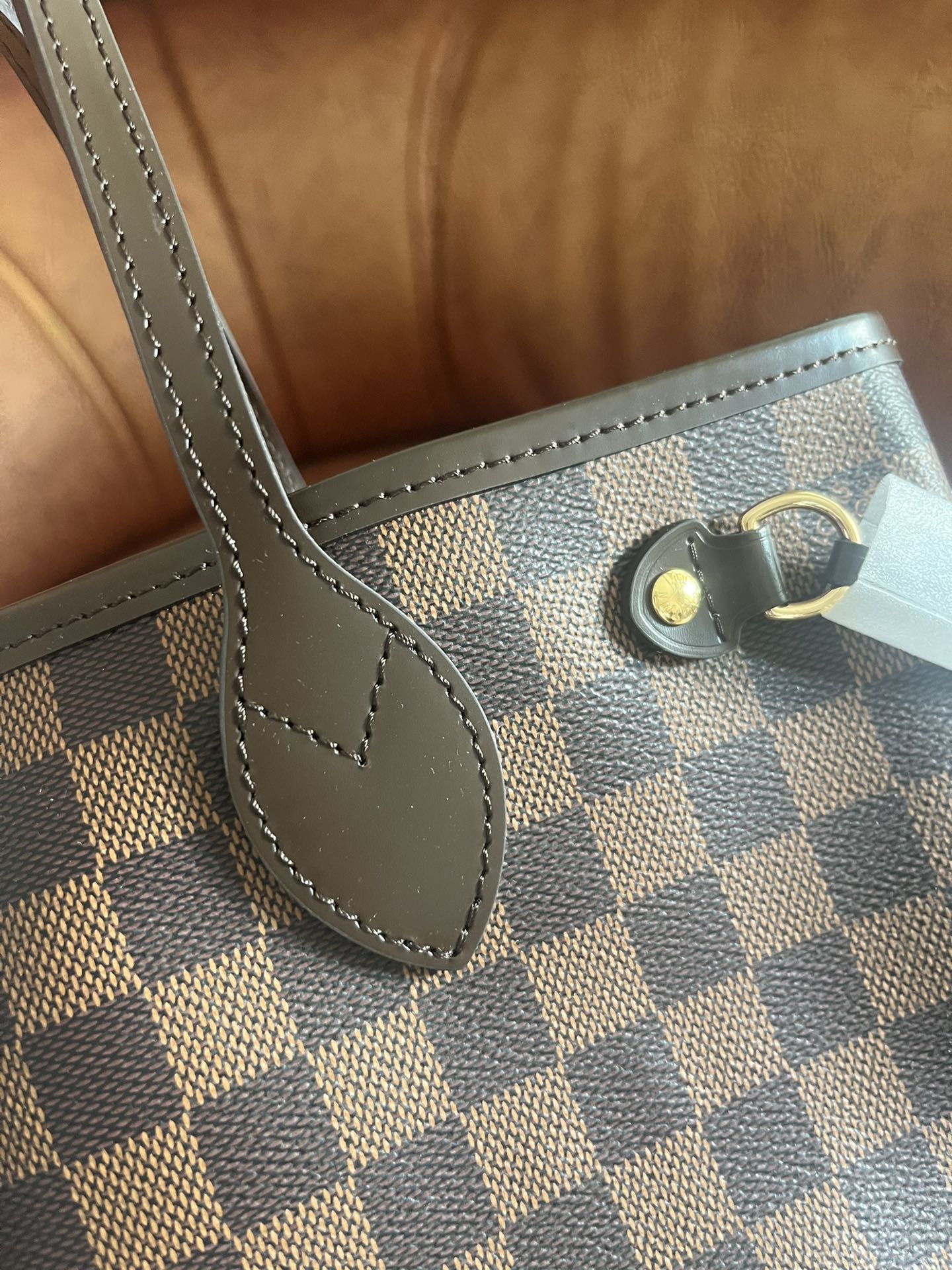Louis Vuitton Neverfull MM Tote Bag Damier Ebene Canvas Brown