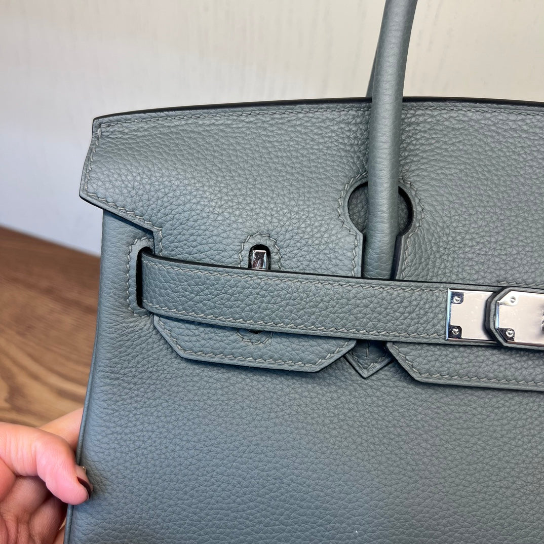 Elegant Grey Leather Top Handle Handbag - Classic Structured Satchel