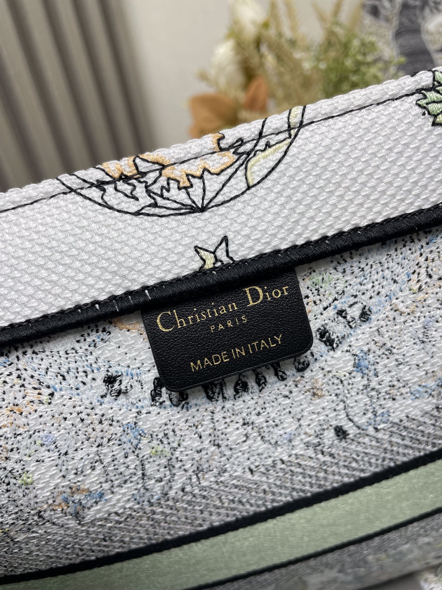 Christian Dior Large Book Tote Multi-Color Intricate Patterned Canvas Bag