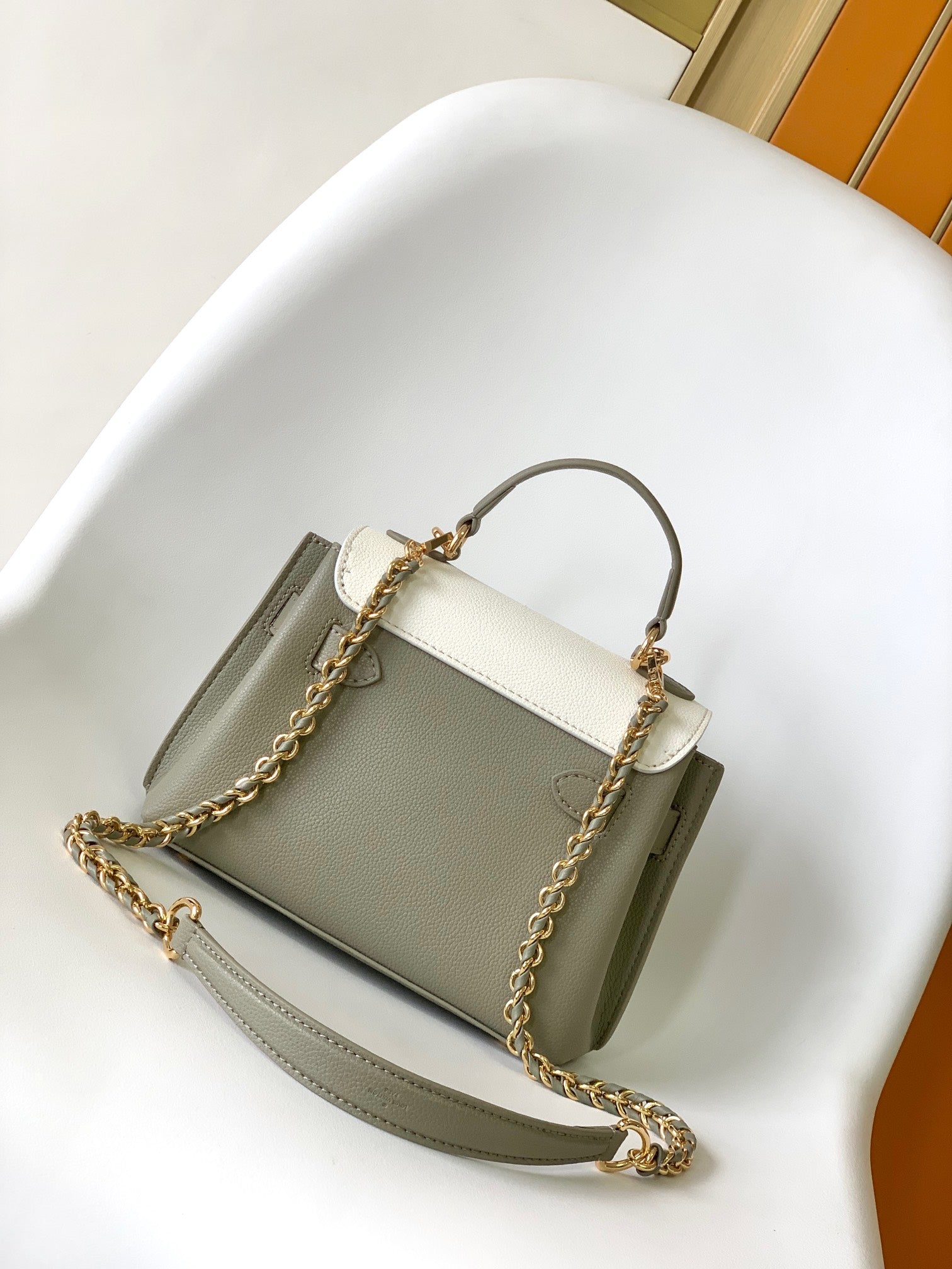 Louis Vuitton Capucines BB Handbag - Bicolor Sage Green and Cream Leather