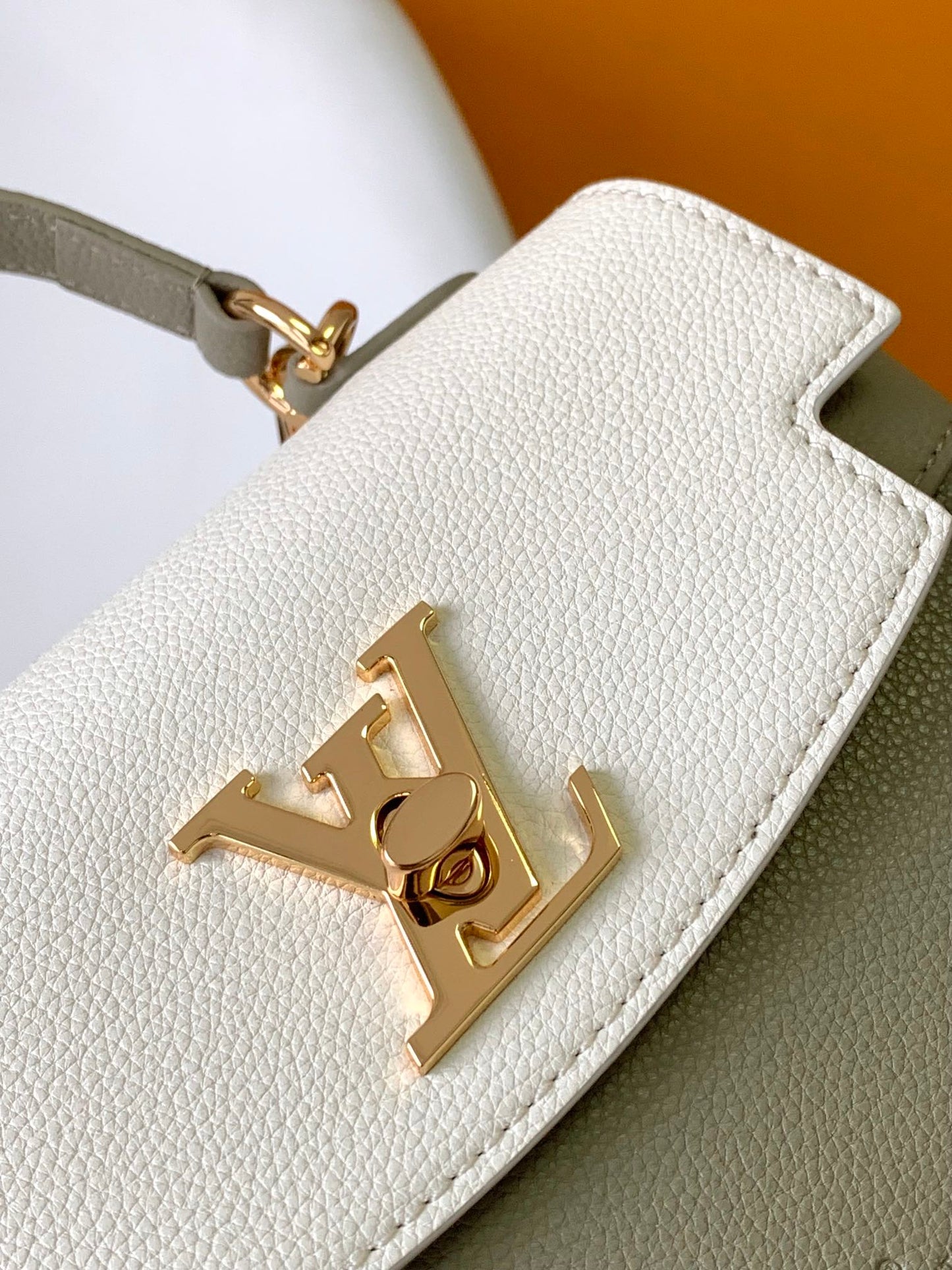Louis Vuitton Capucines BB Handbag - Bicolor Sage Green and Cream Leather