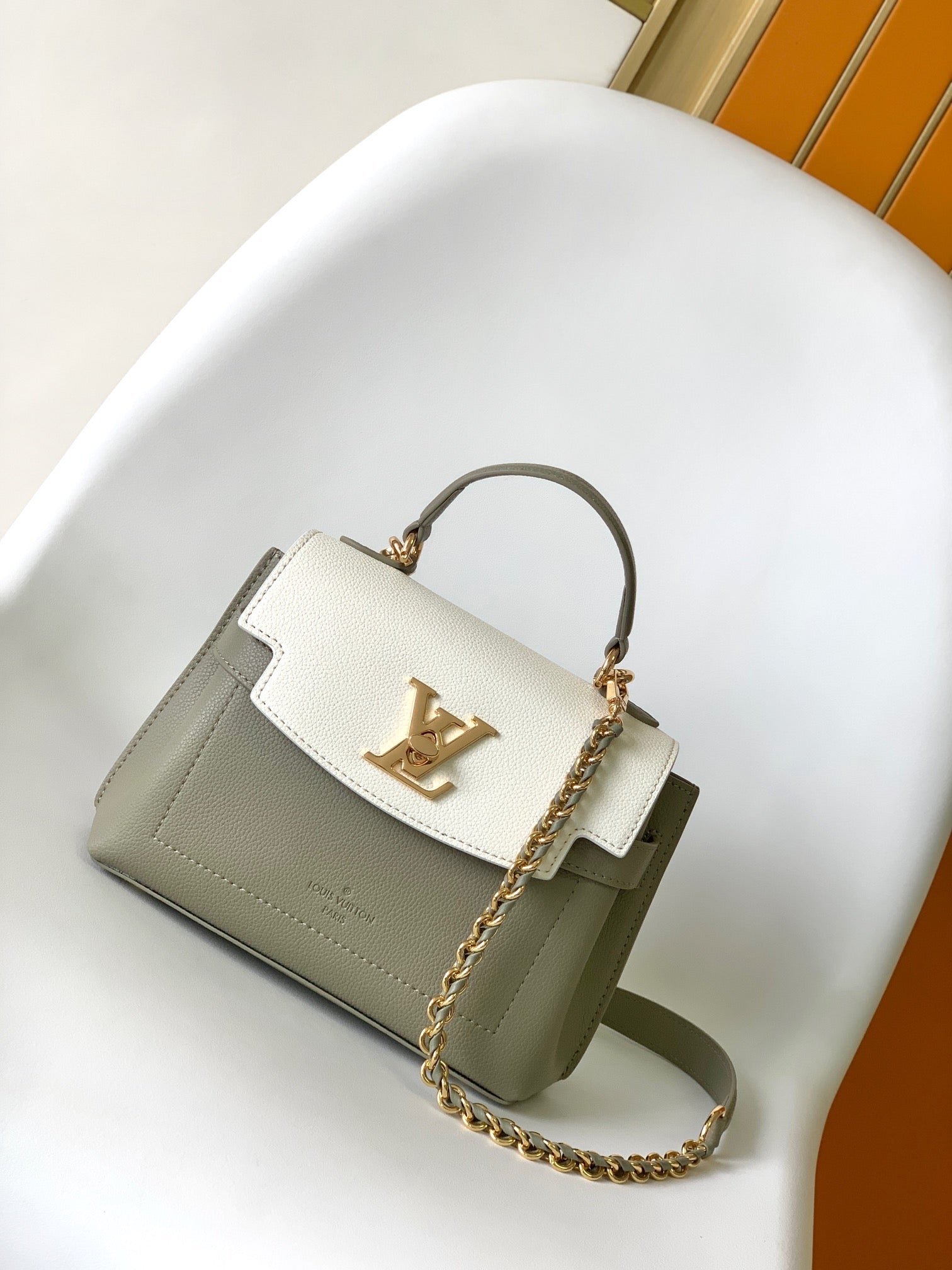 Louis Vuitton Capucines BB Handbag - Bicolor Sage Green and Cream Leather