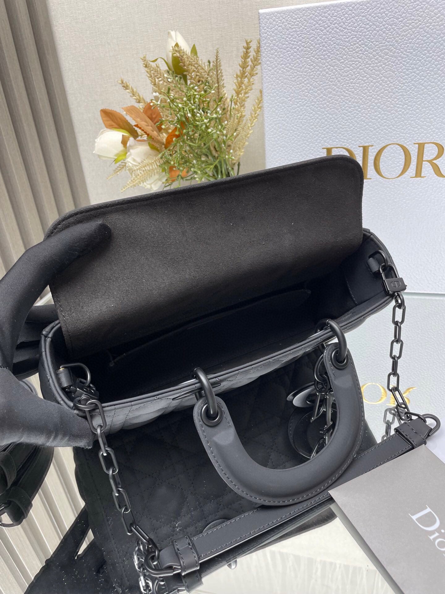 Christian Dior Lady D-Joy Bag Black Ultra-Matte Cannage Lambskin