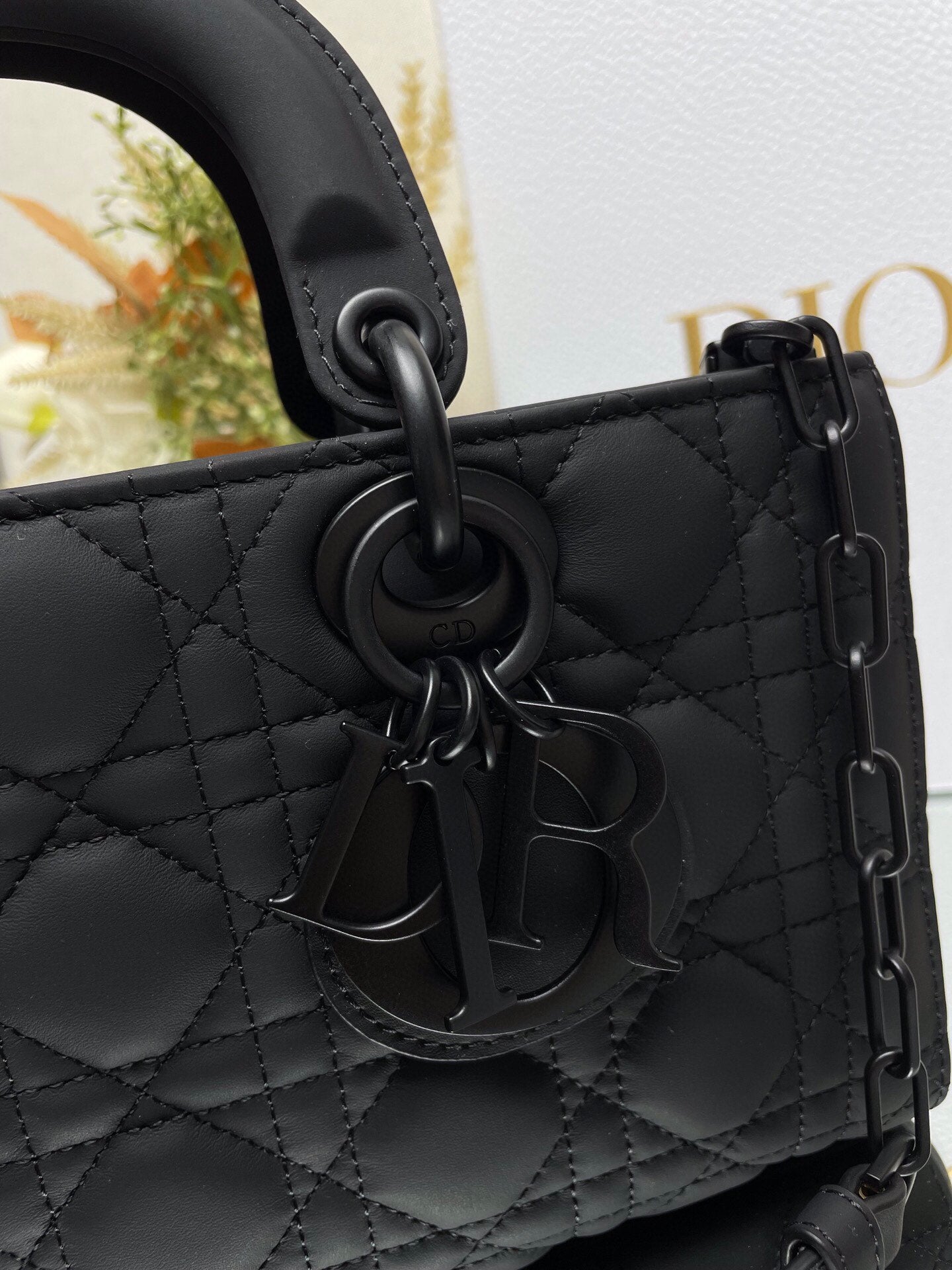 Christian Dior Lady D-Joy Bag Black Ultra-Matte Cannage Lambskin