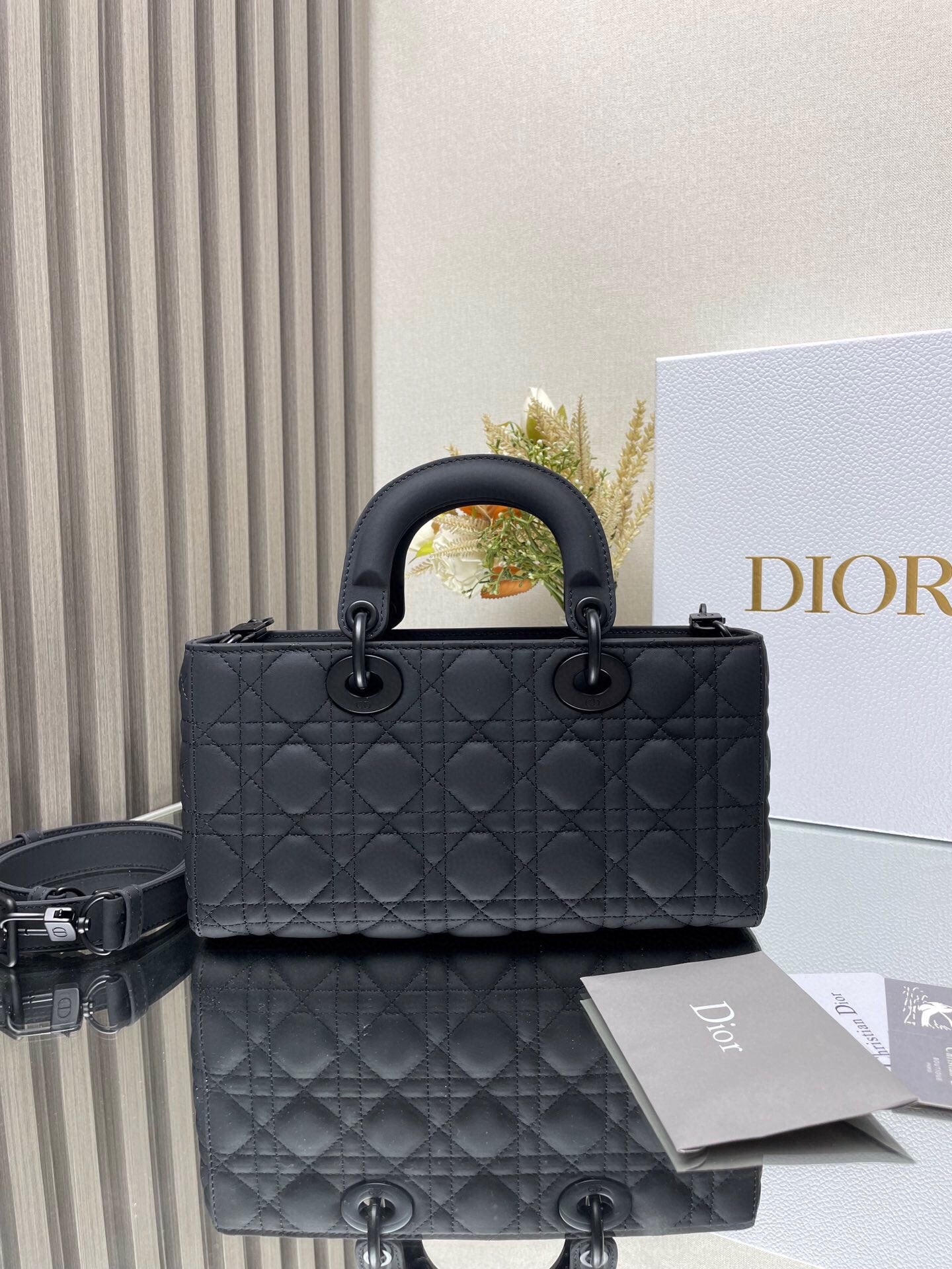 Christian Dior Lady D-Joy Bag Black Ultra-Matte Cannage Lambskin